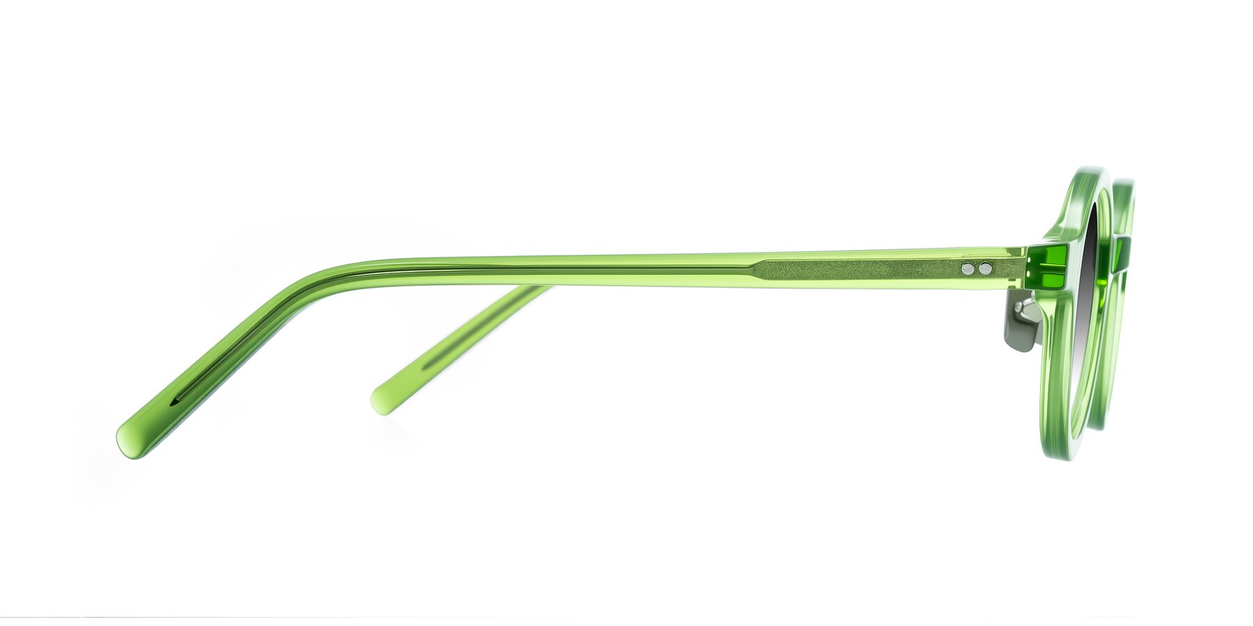 Side of Rollin in Transparent Green with Gray Gradient Lenses