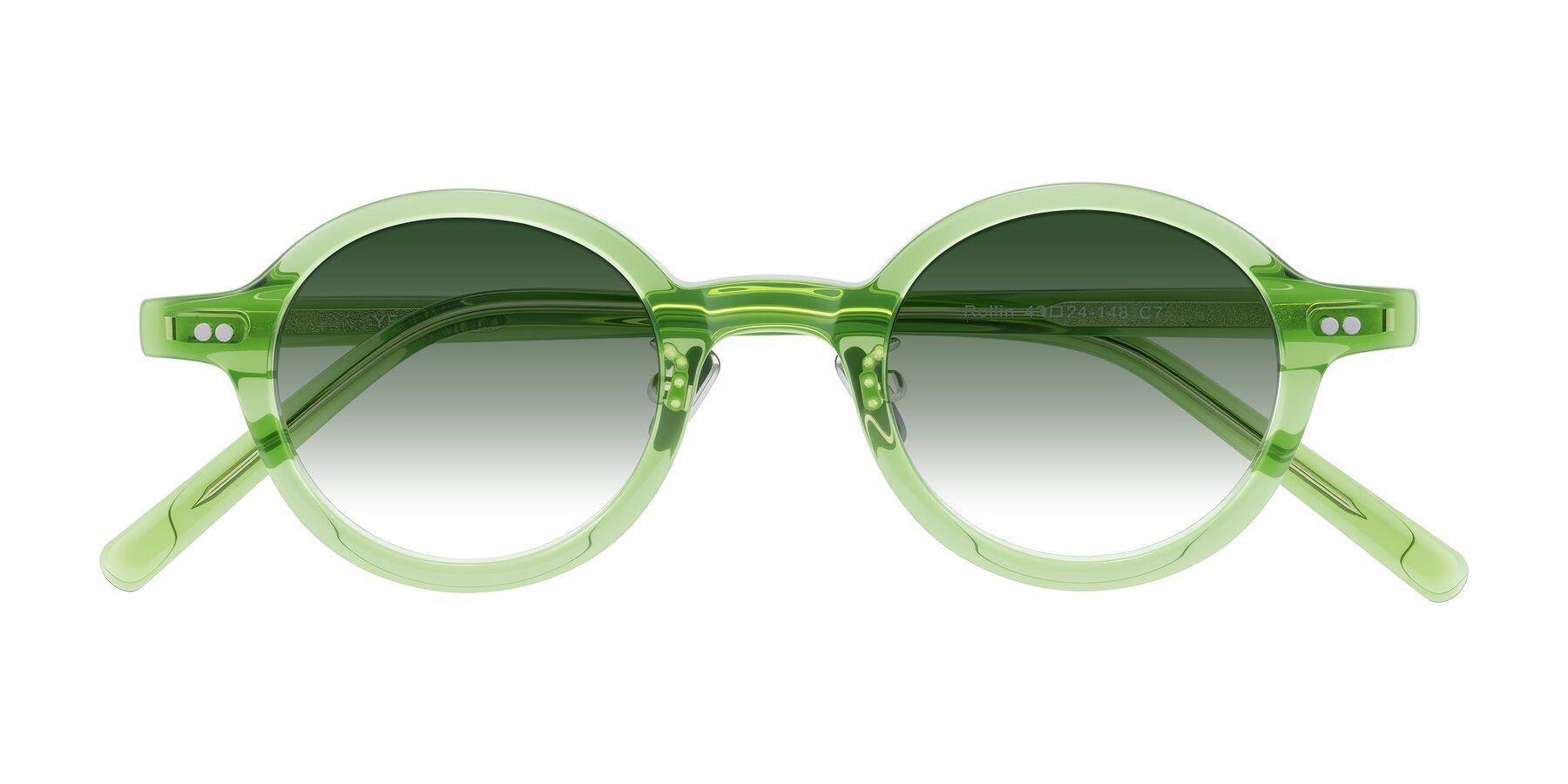 Folded Front of Rollin in Transparent Green with Green Gradient Lenses