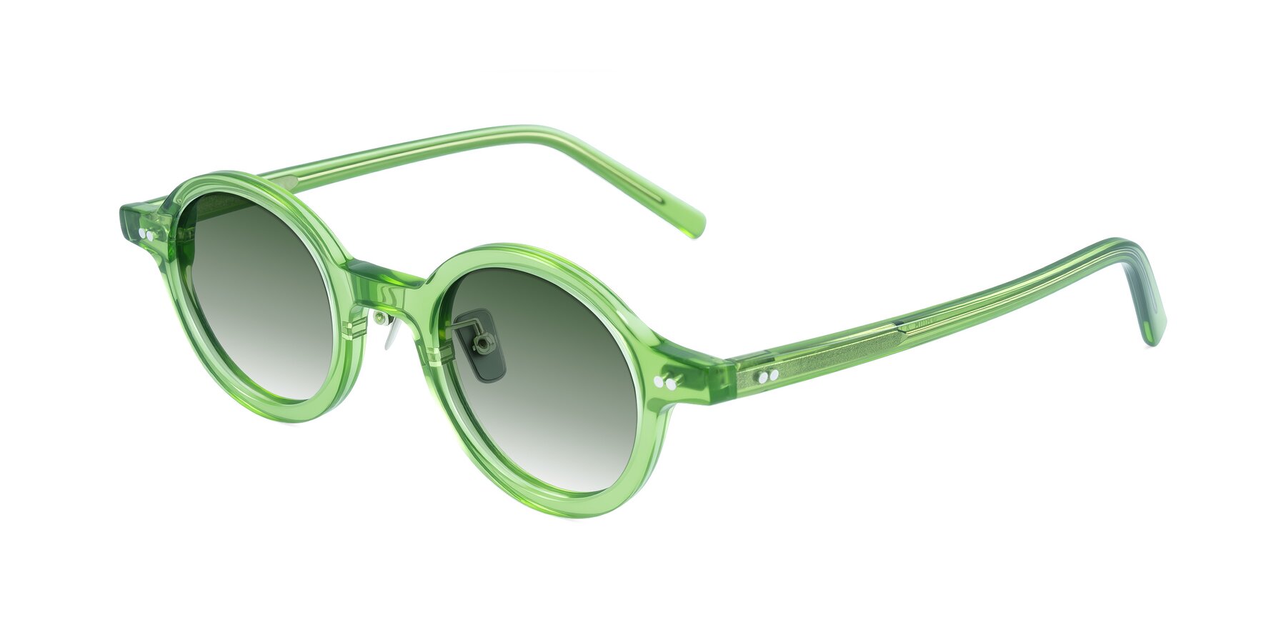 Angle of Rollin in Transparent Green with Green Gradient Lenses