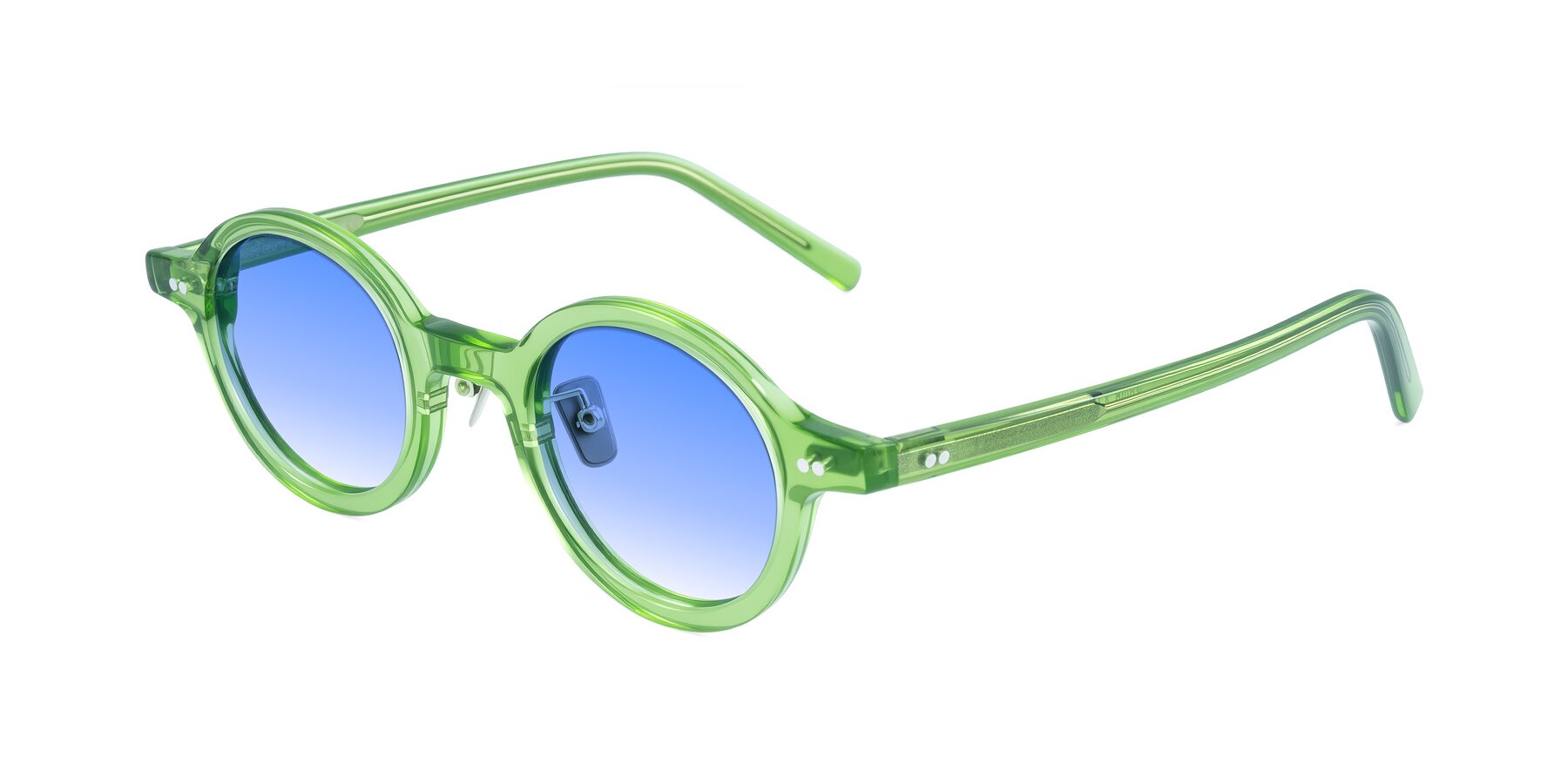 Angle of Rollin in Transparent Green with Blue Gradient Lenses
