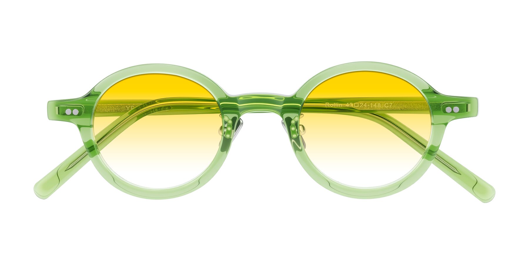 Folded Front of Rollin in Transparent Green with Yellow Gradient Lenses