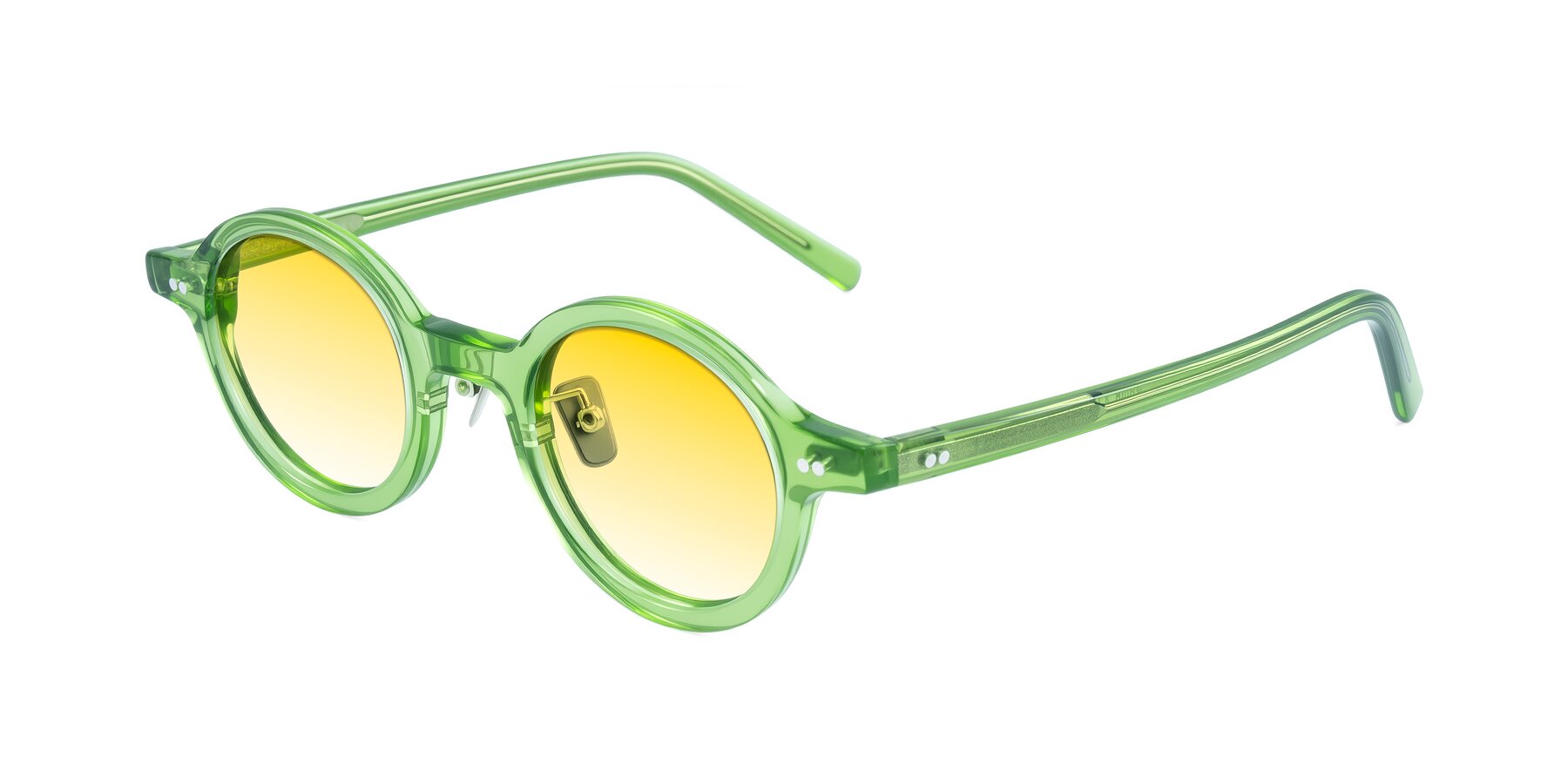 Angle of Rollin in Transparent Green with Yellow Gradient Lenses