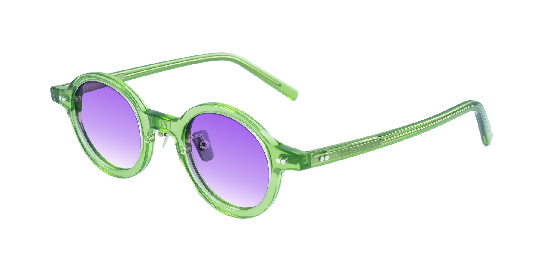 Angle of Rollin in Transparent Green with Purple Gradient Lenses