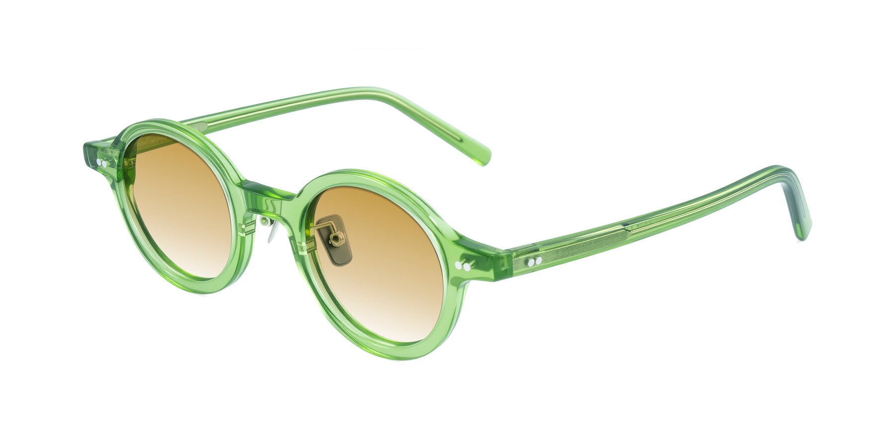 Angle of Rollin in Transparent Green with Champagne Gradient Lenses