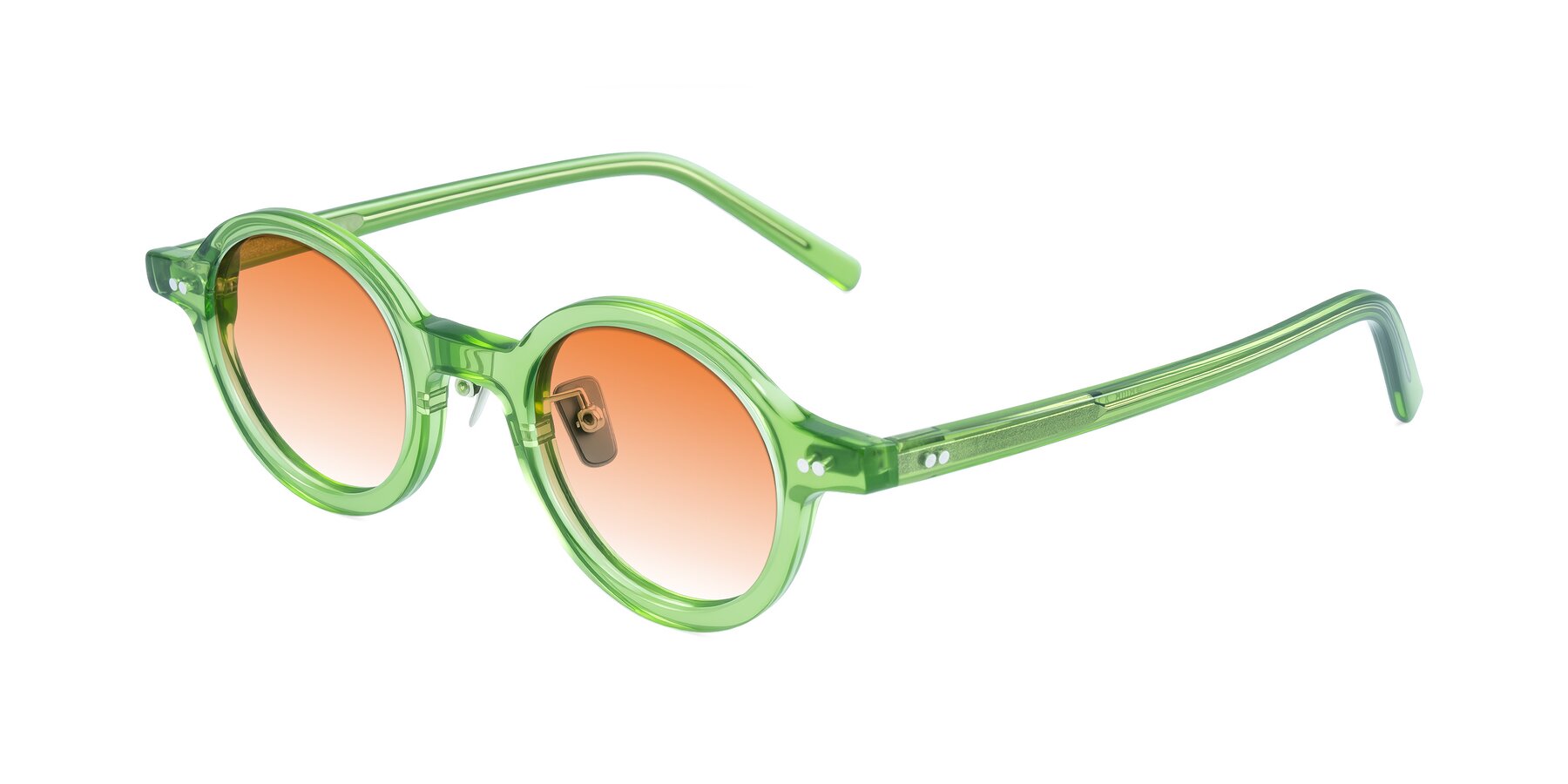 Angle of Rollin in Transparent Green with Orange Gradient Lenses