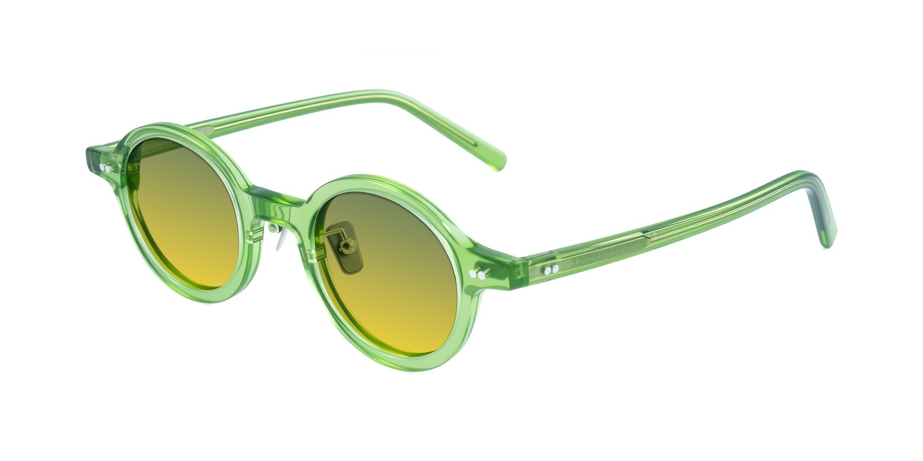 Angle of Rollin in Transparent Green with Green / Yellow Gradient Lenses