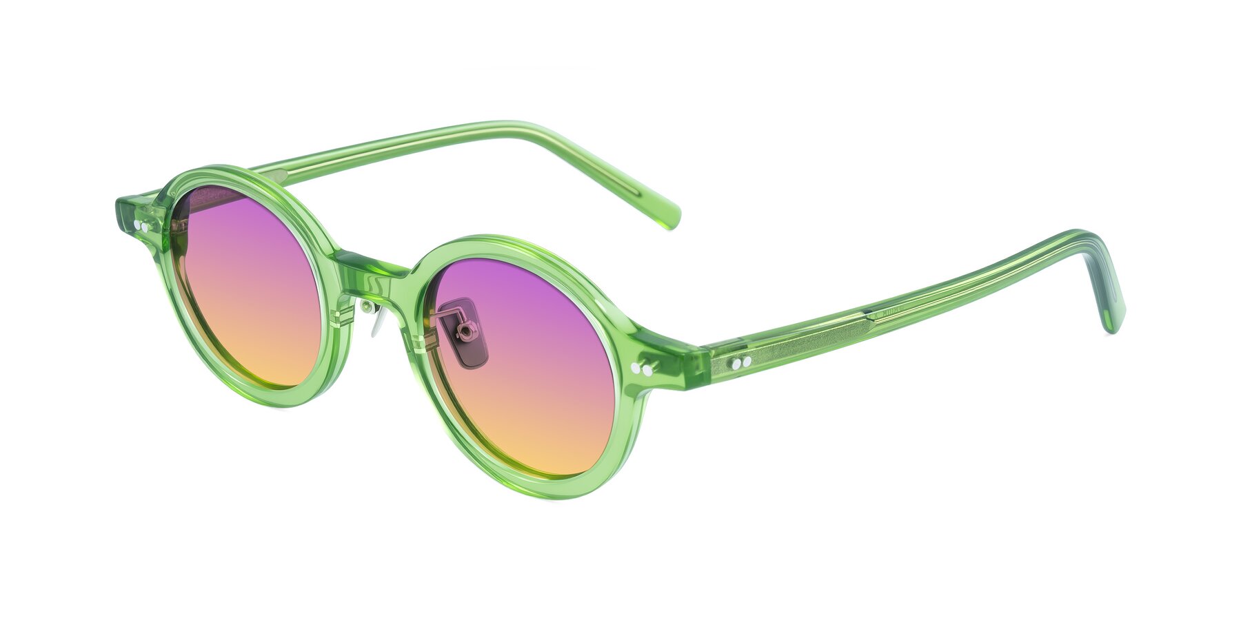 Angle of Rollin in Transparent Green with Purple / Yellow Gradient Lenses