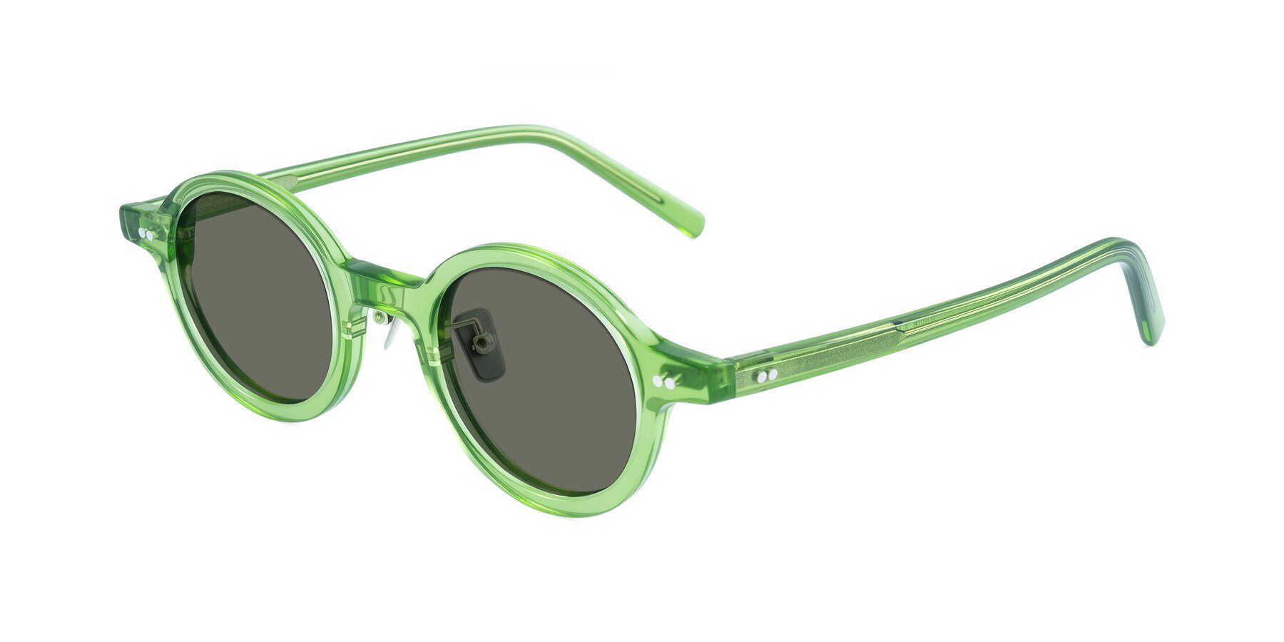 Angle of Rollin in Transparent Green with Gray Polarized Lenses