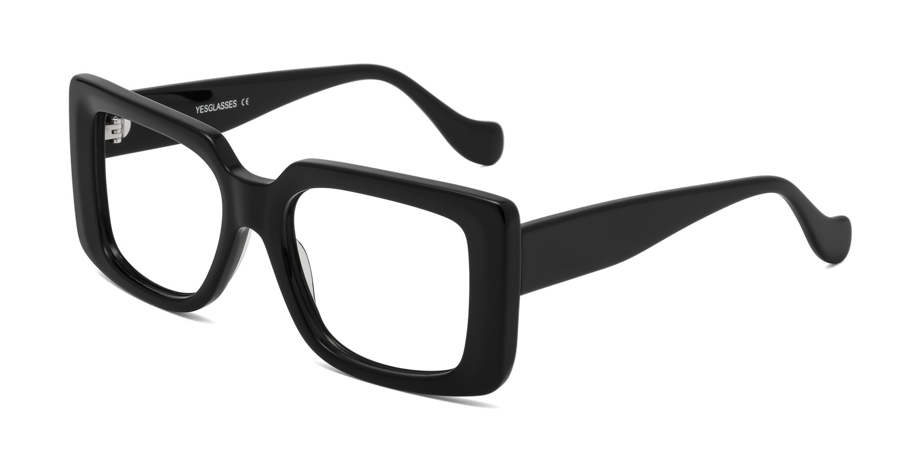 Angle of Bahia in Black with Clear Reading Eyeglass Lenses