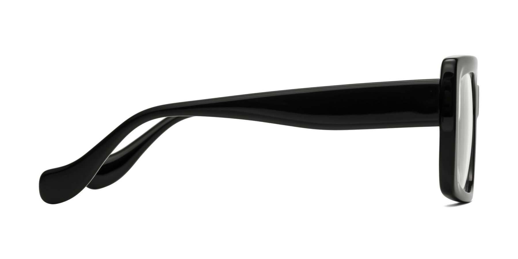 Side of Bahia in Black with Clear Reading Eyeglass Lenses