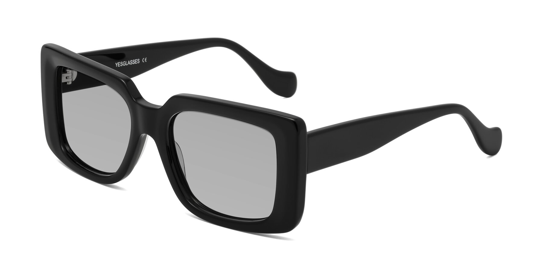 Angle of Bahia in Black with Light Gray Tinted Lenses