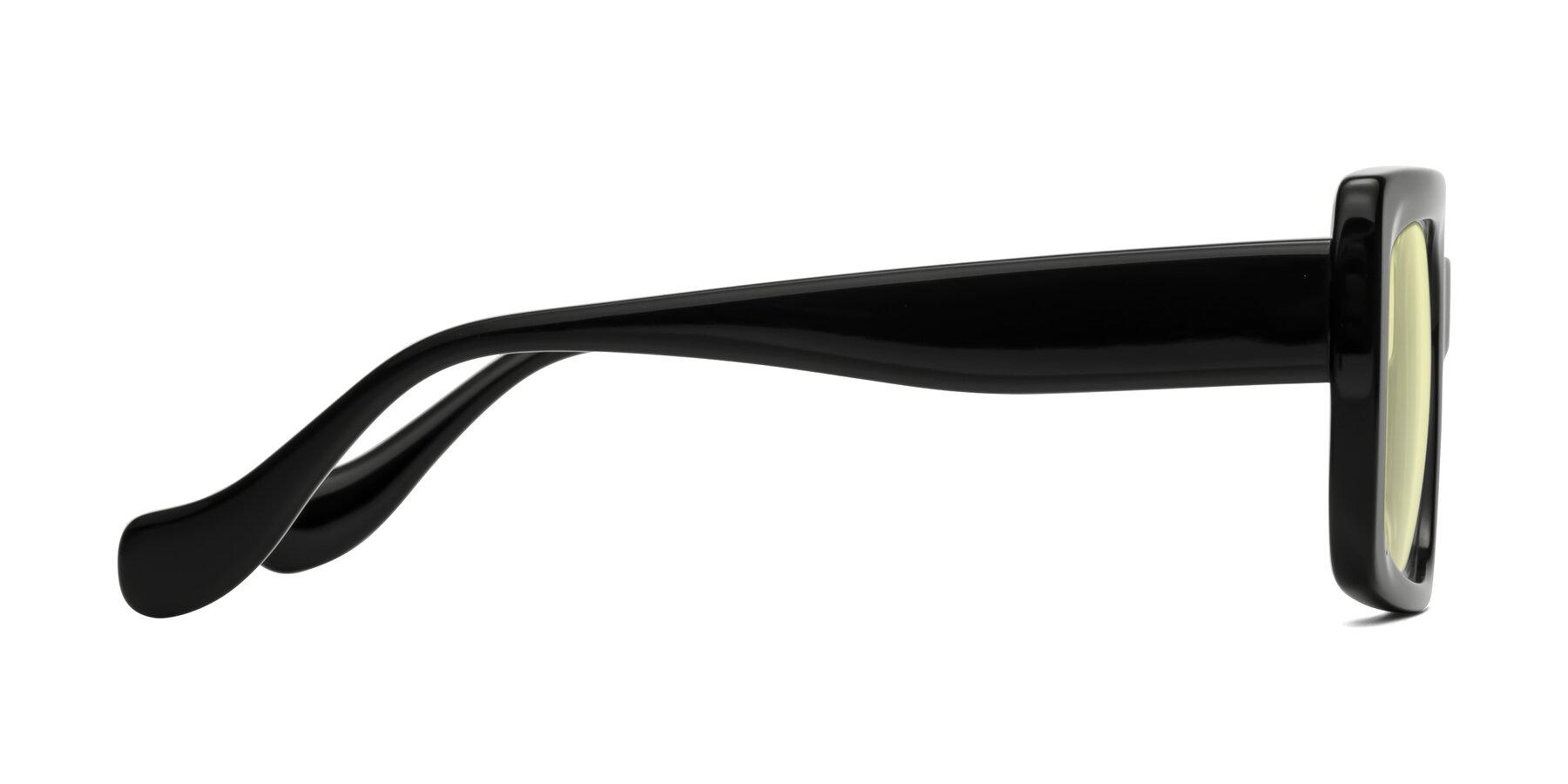 Side of Bahia in Black with Light Yellow Tinted Lenses