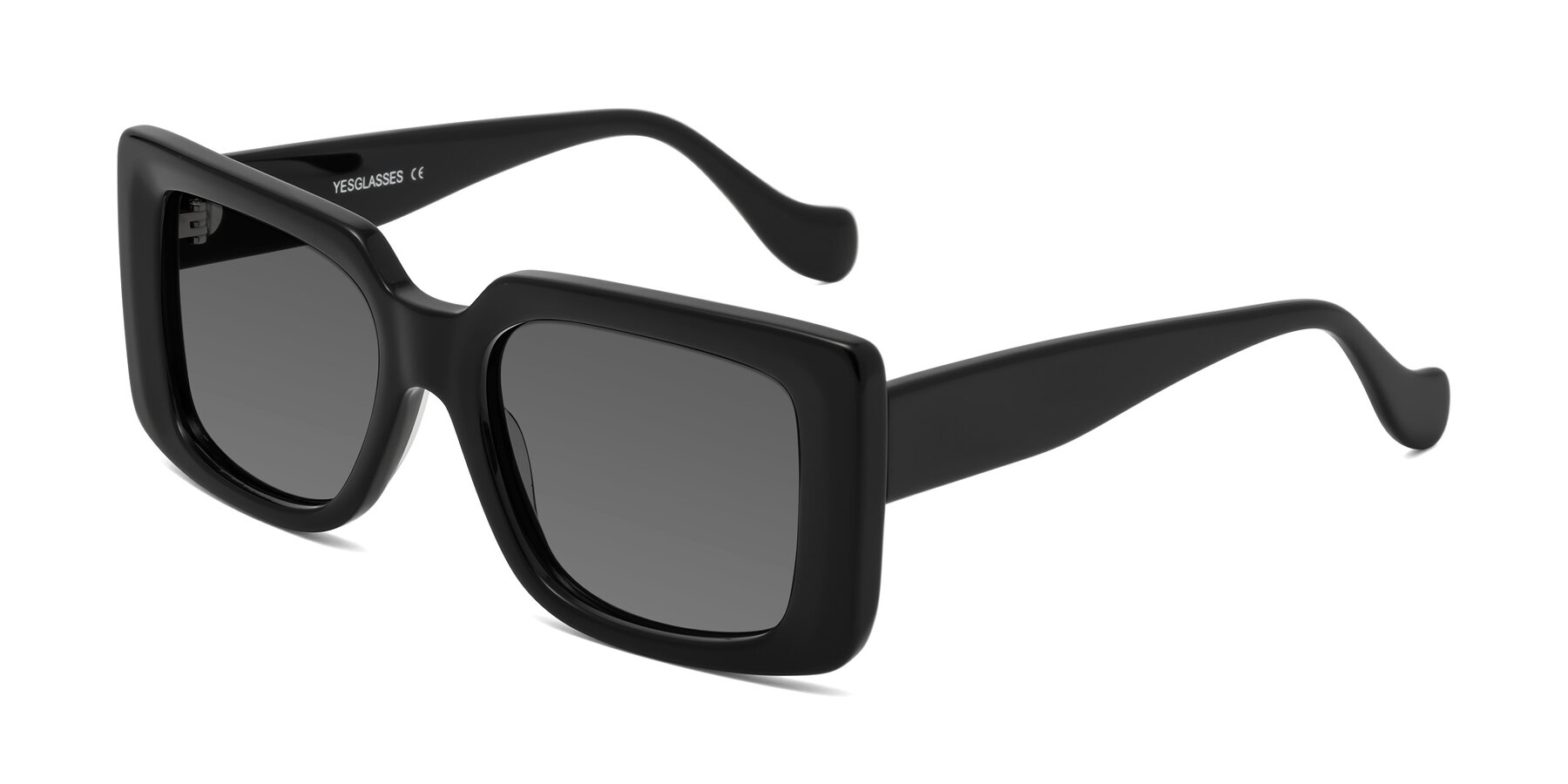 Angle of Bahia in Black with Medium Gray Tinted Lenses