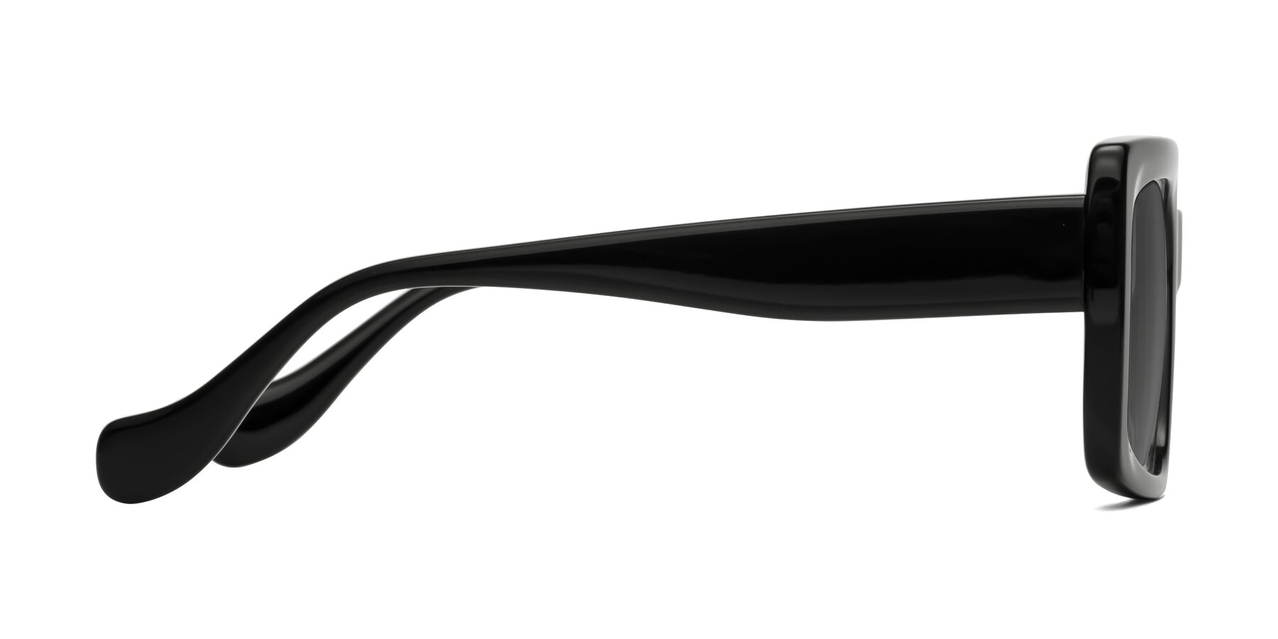 Side of Bahia in Black with Medium Gray Tinted Lenses