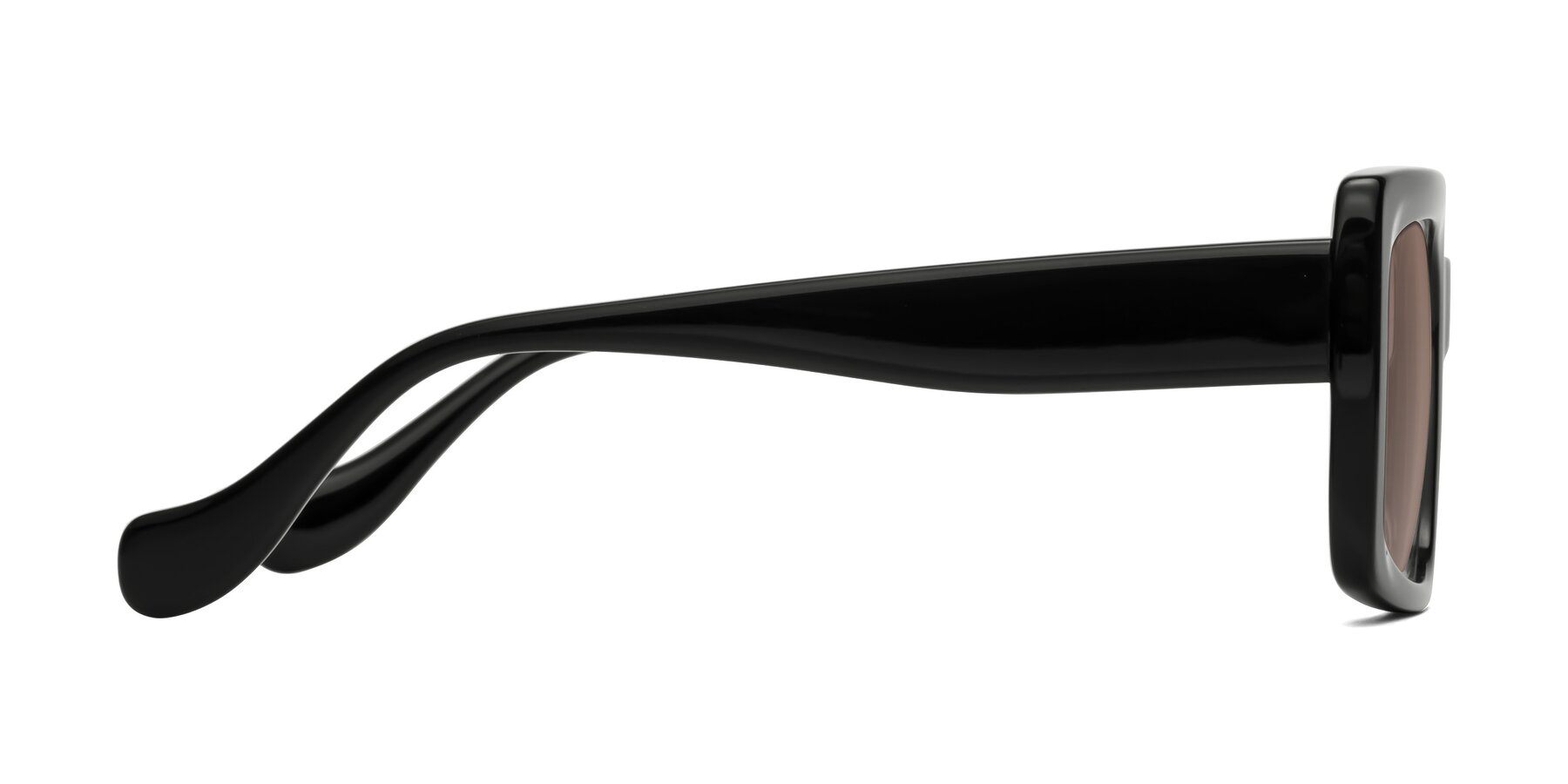 Side of Bahia in Black with Medium Brown Tinted Lenses