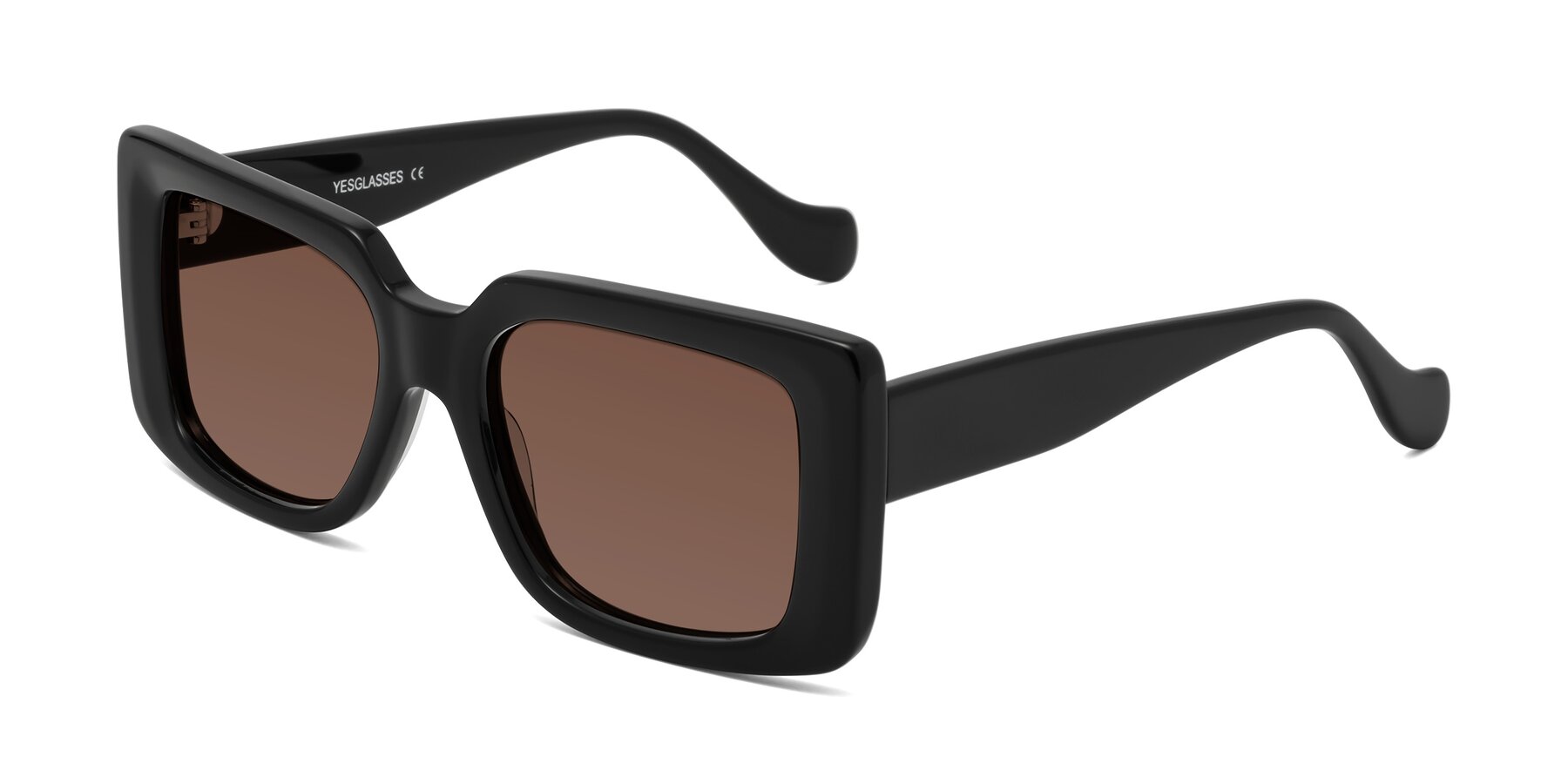 Angle of Bahia in Black with Brown Tinted Lenses