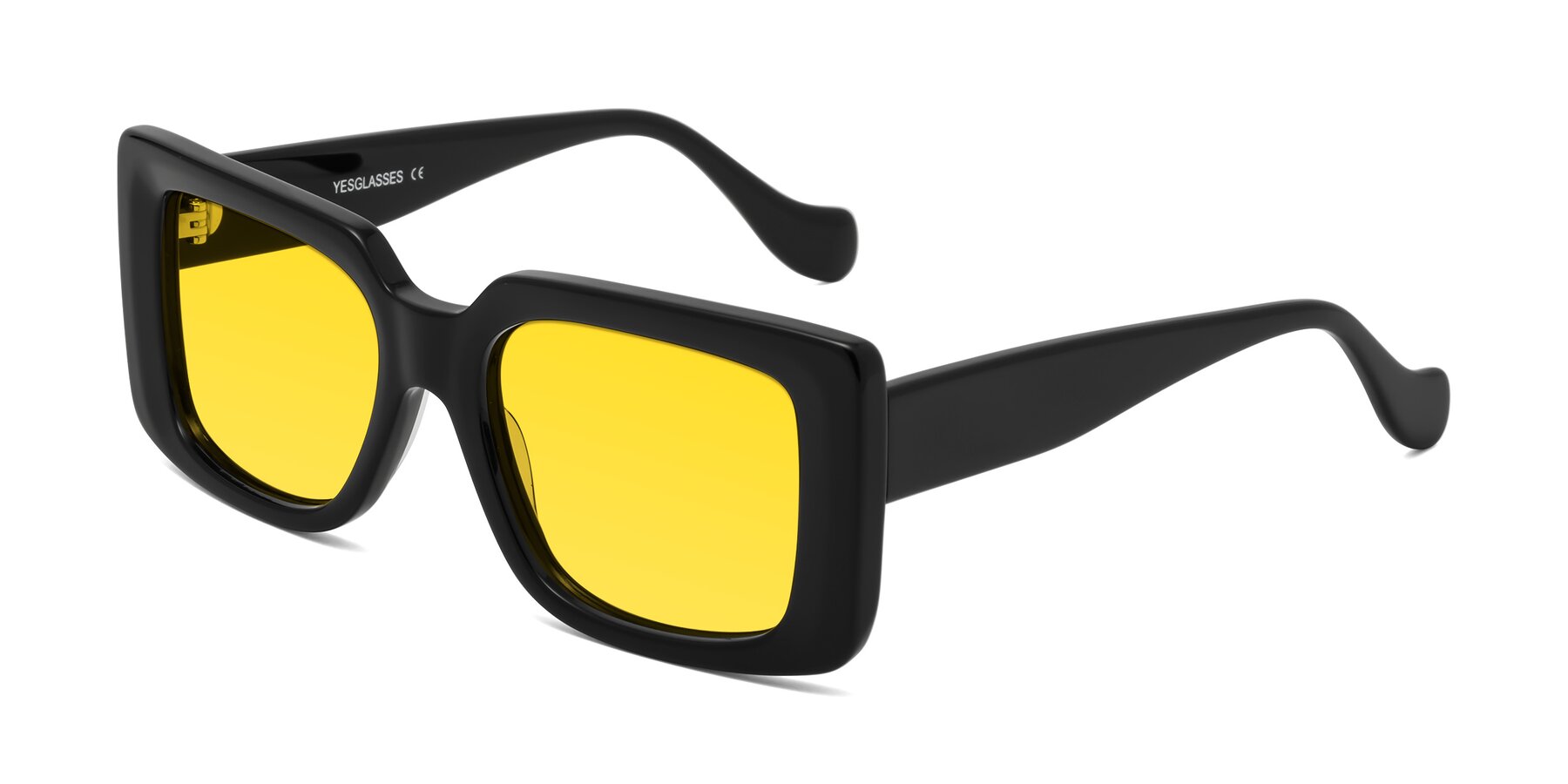Angle of Bahia in Black with Yellow Tinted Lenses