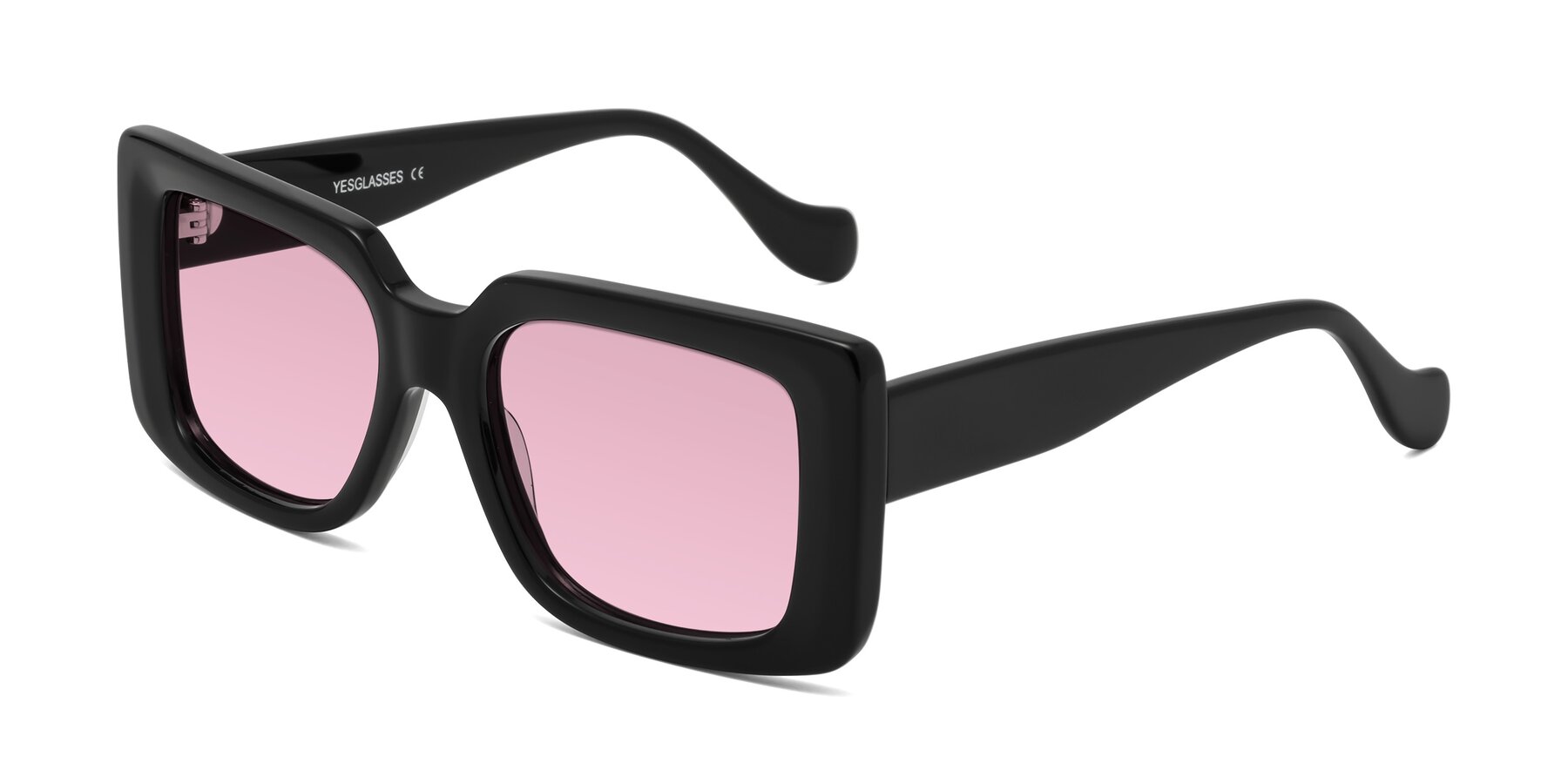 Angle of Bahia in Black with Light Wine Tinted Lenses