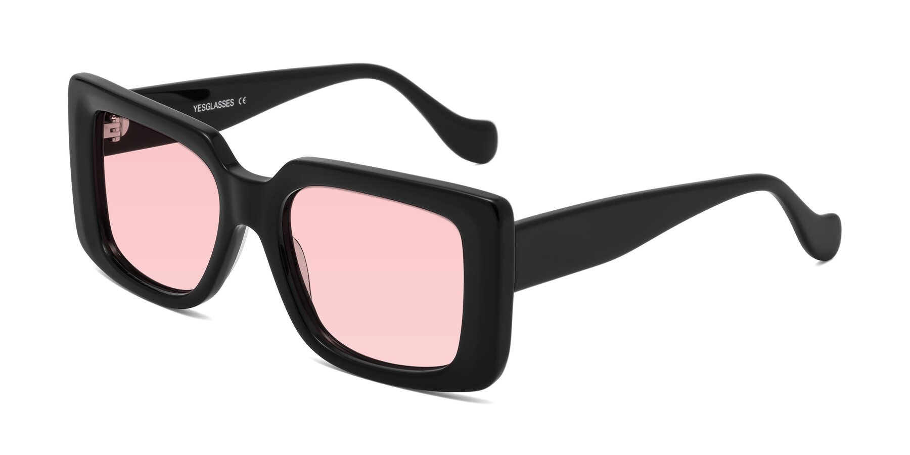 Angle of Bahia in Black with Light Garnet Tinted Lenses