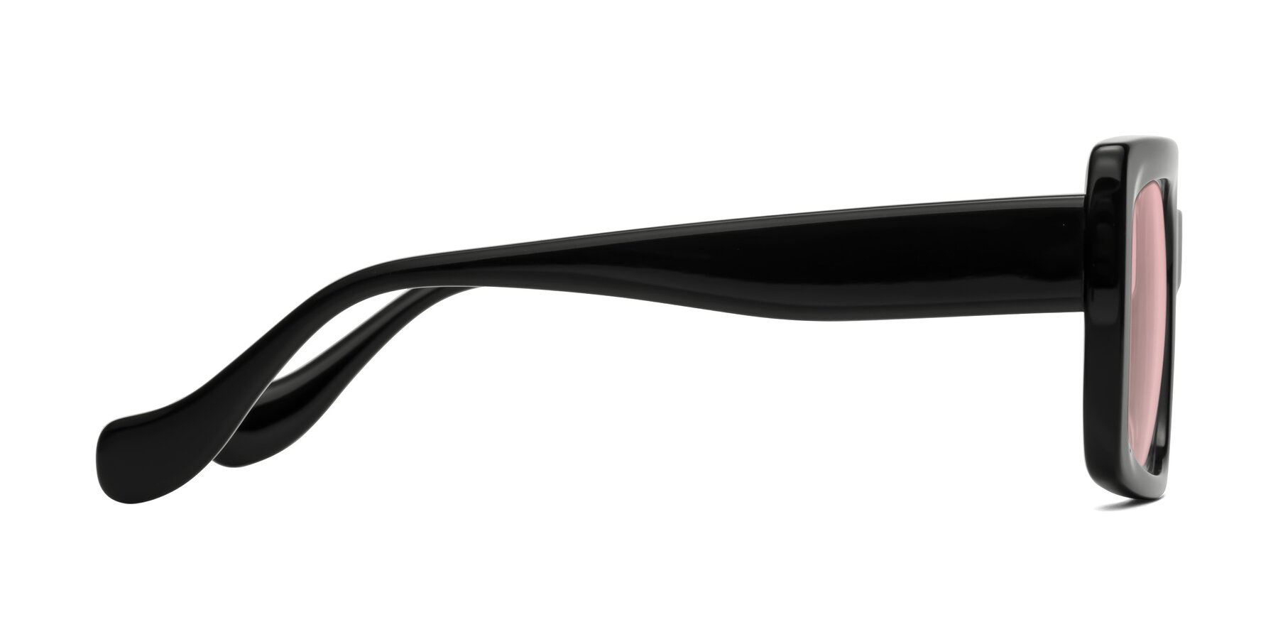 Side of Bahia in Black with Light Garnet Tinted Lenses