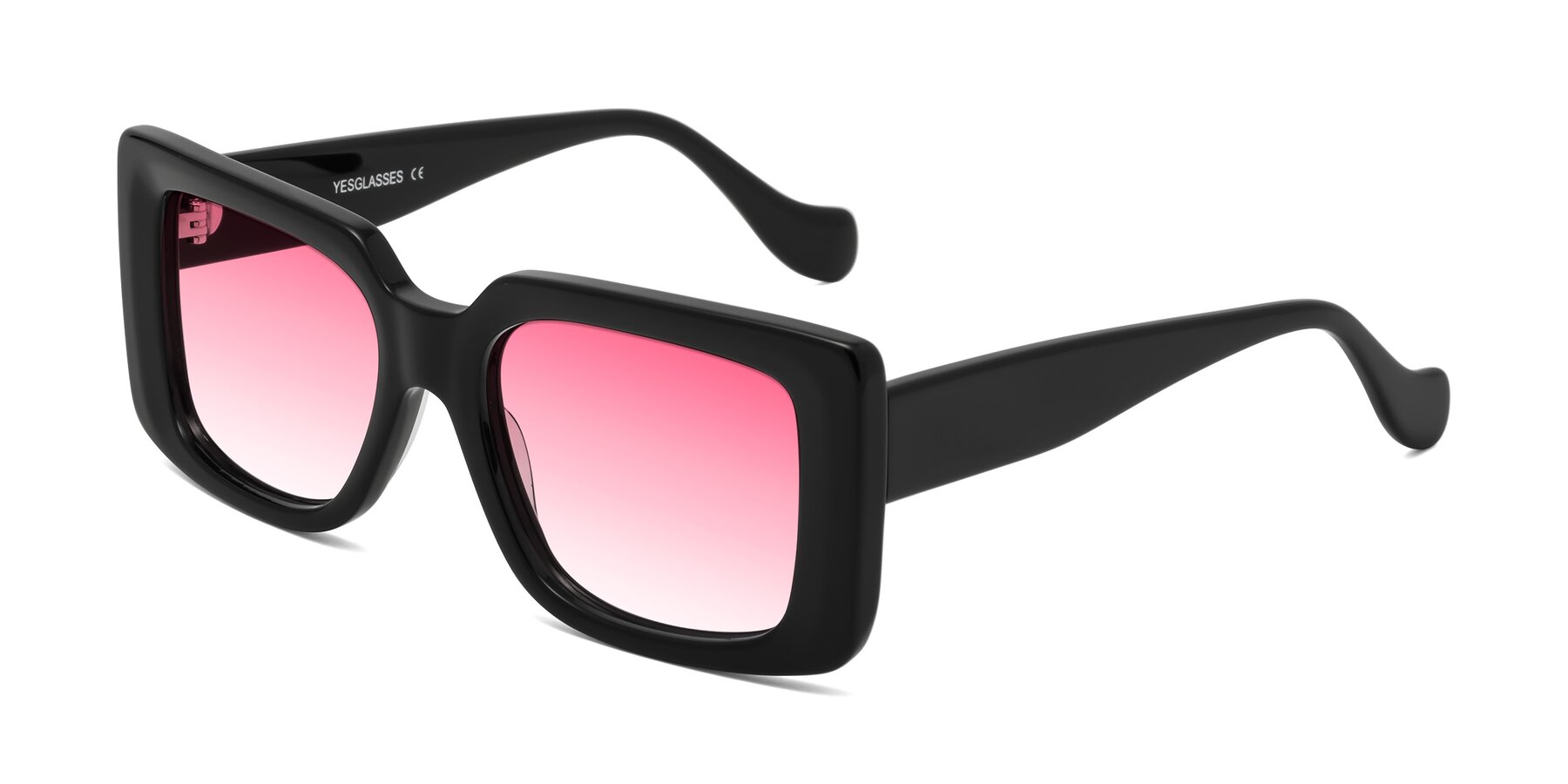 Angle of Bahia in Black with Pink Gradient Lenses