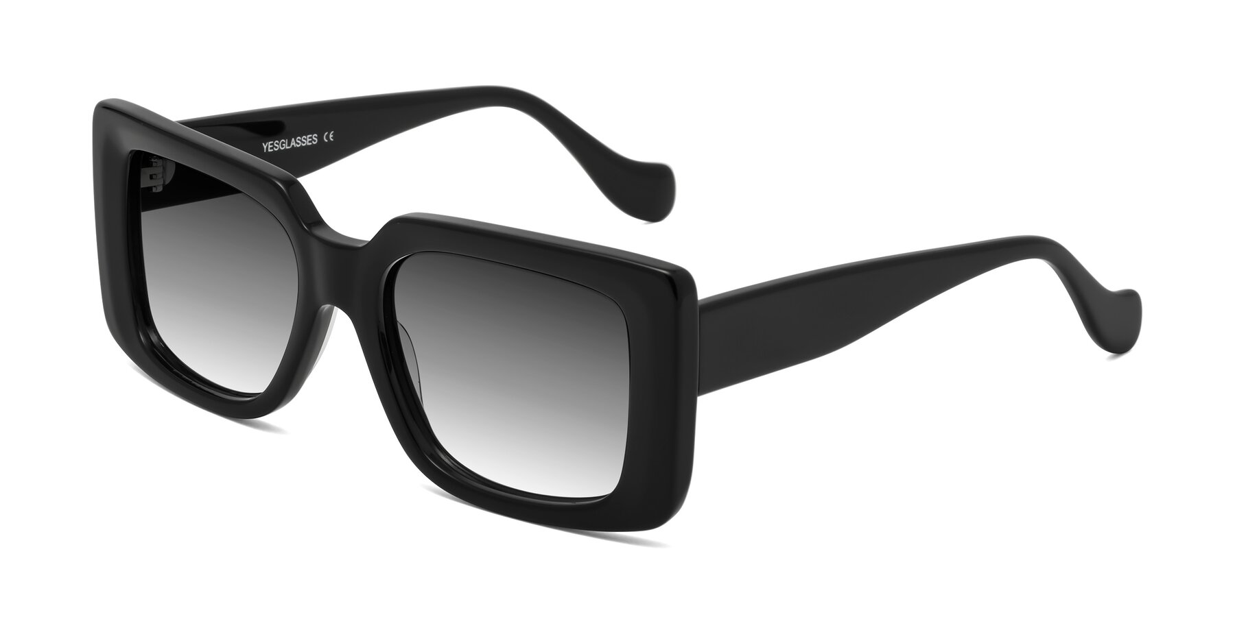 Angle of Bahia in Black with Gray Gradient Lenses