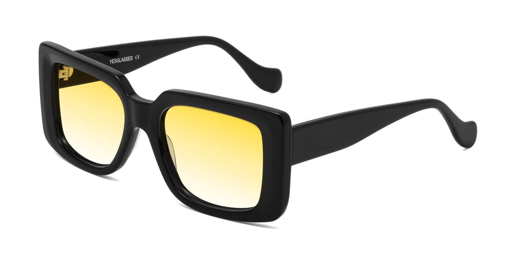 Angle of Bahia in Black with Yellow Gradient Lenses