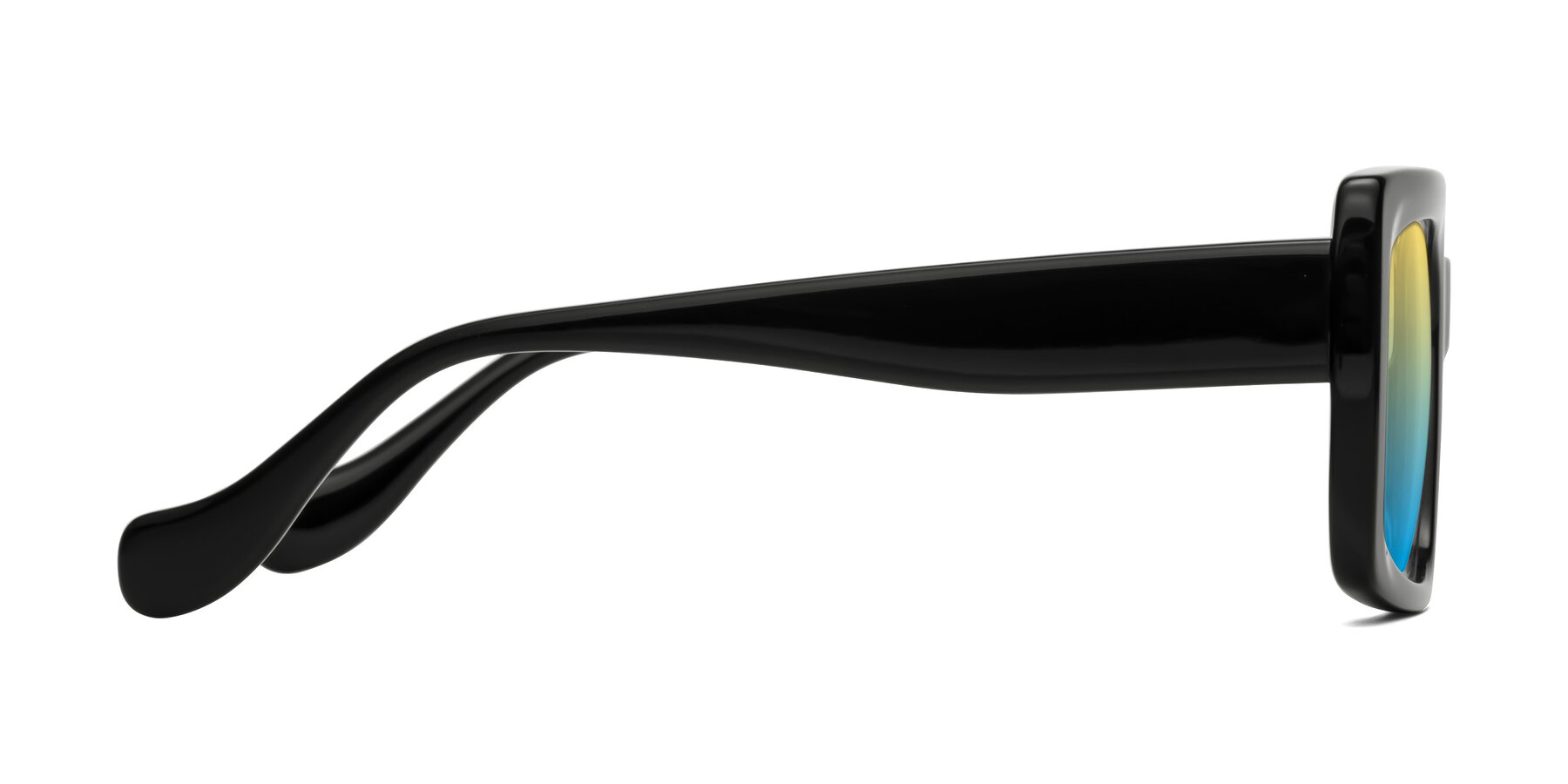 Side of Bahia in Black with Yellow / Blue Gradient Lenses
