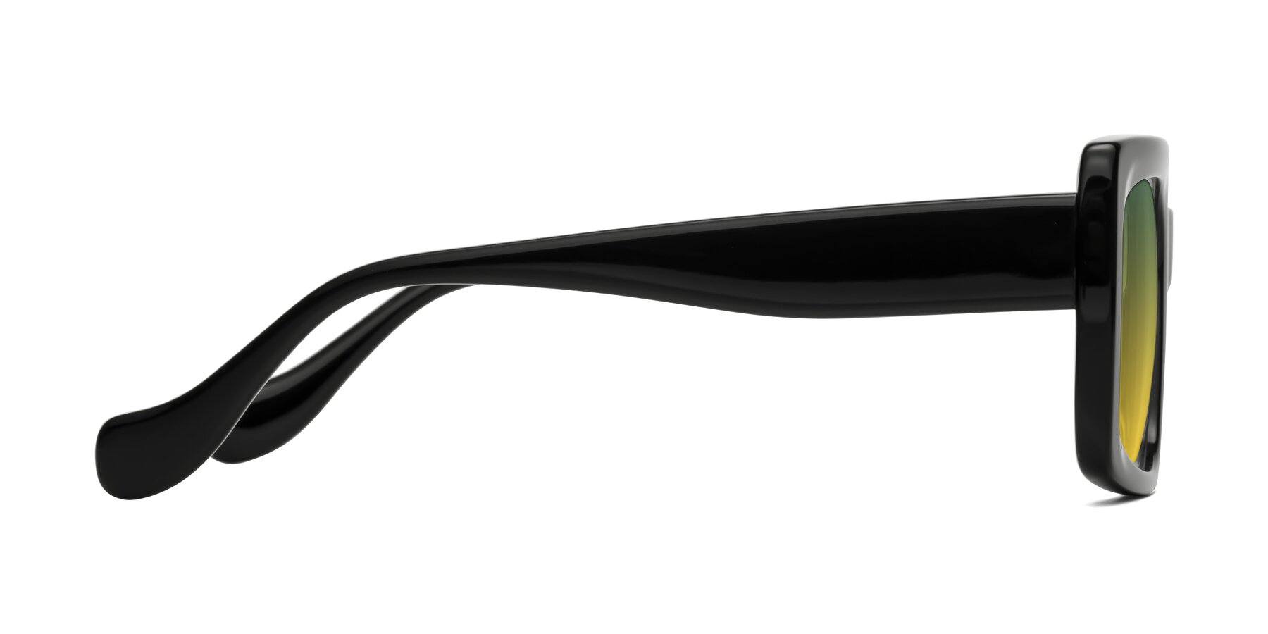 Side of Bahia in Black with Green / Yellow Gradient Lenses