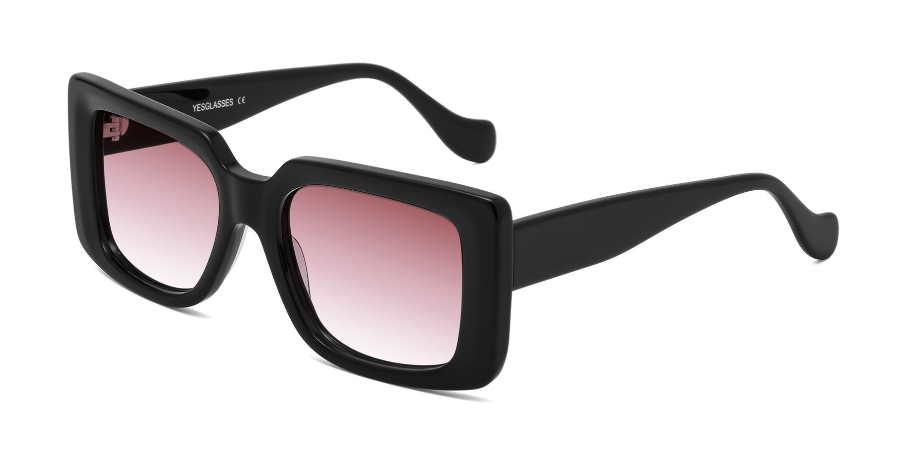 Angle of Bahia in Black with Garnet Gradient Lenses