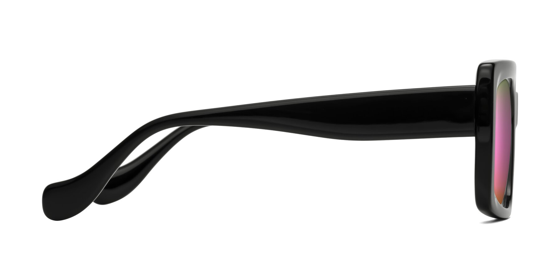 Side of Bahia in Black with Pink Mirrored Lenses