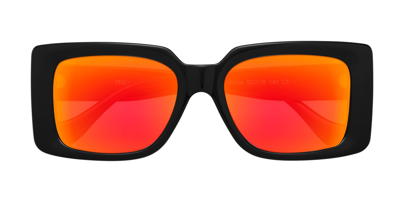 Bahia - Black Flash Mirrored Sunglasses