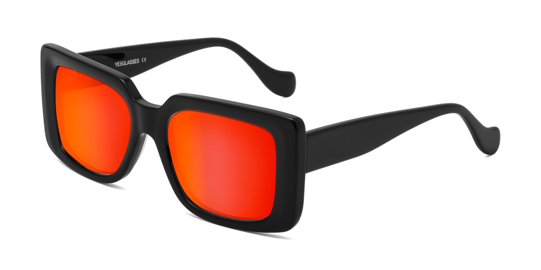 Angle of Bahia in Black with Red Gold Mirrored Lenses