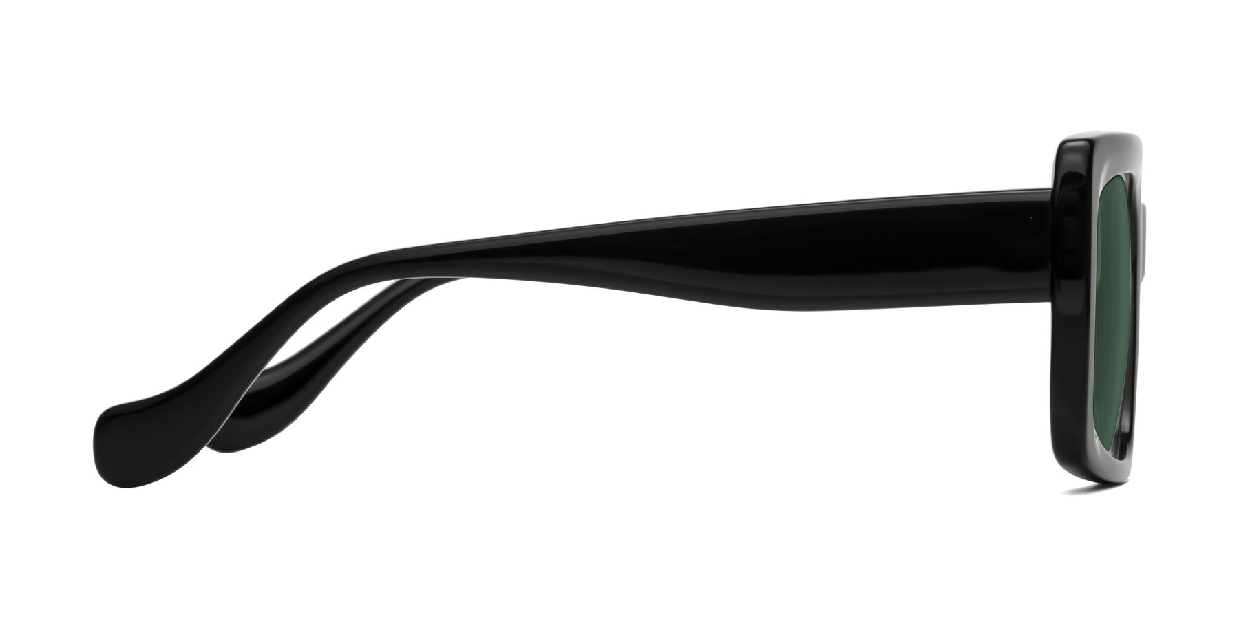 Side of Bahia in Black with Green Polarized Lenses
