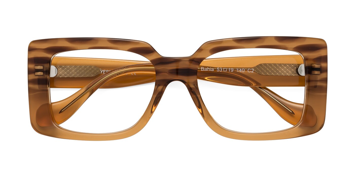 Bahia - Amber Striped Reading Glasses