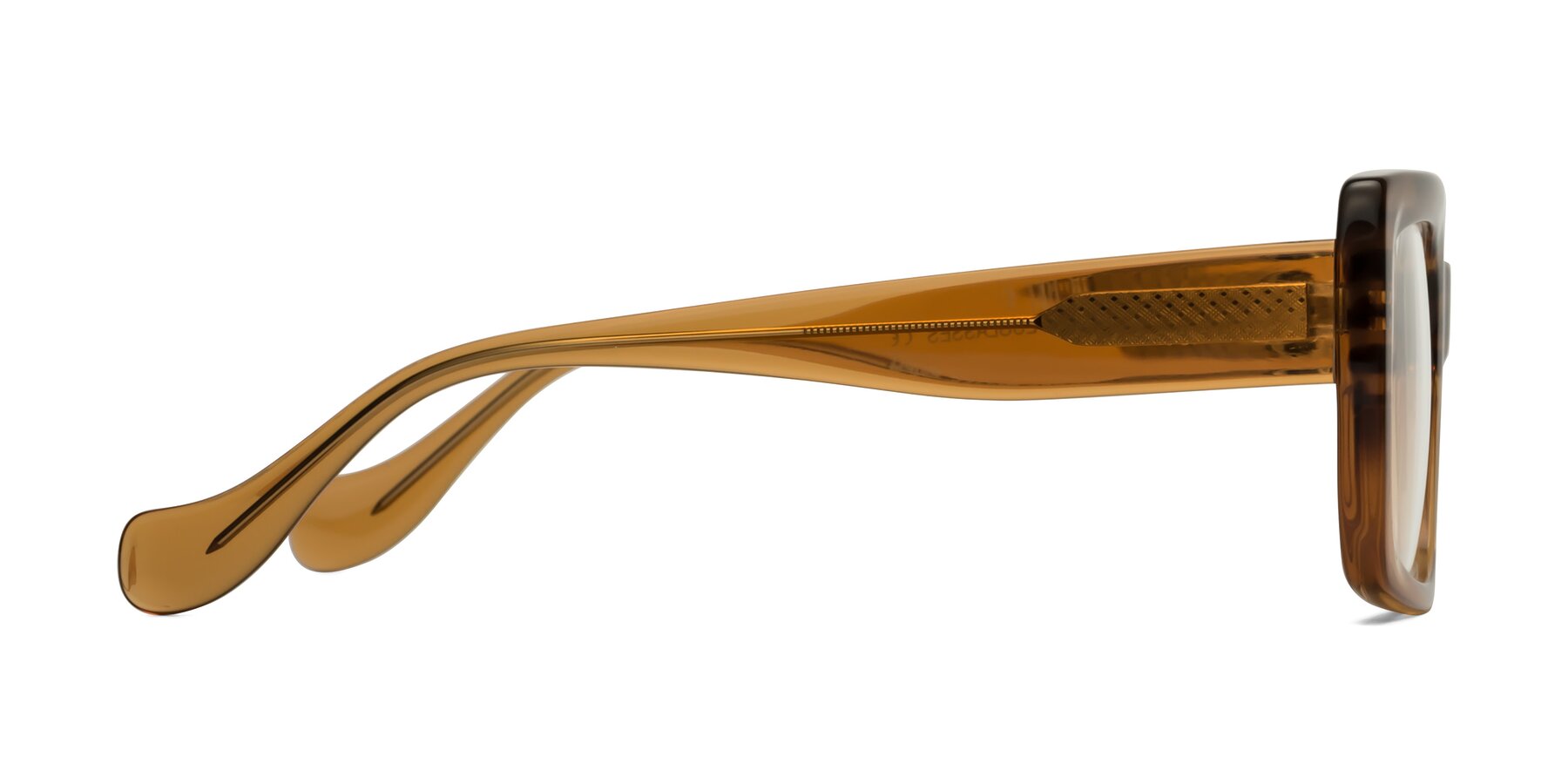 Side of Bahia in Amber Striped with Clear Eyeglass Lenses