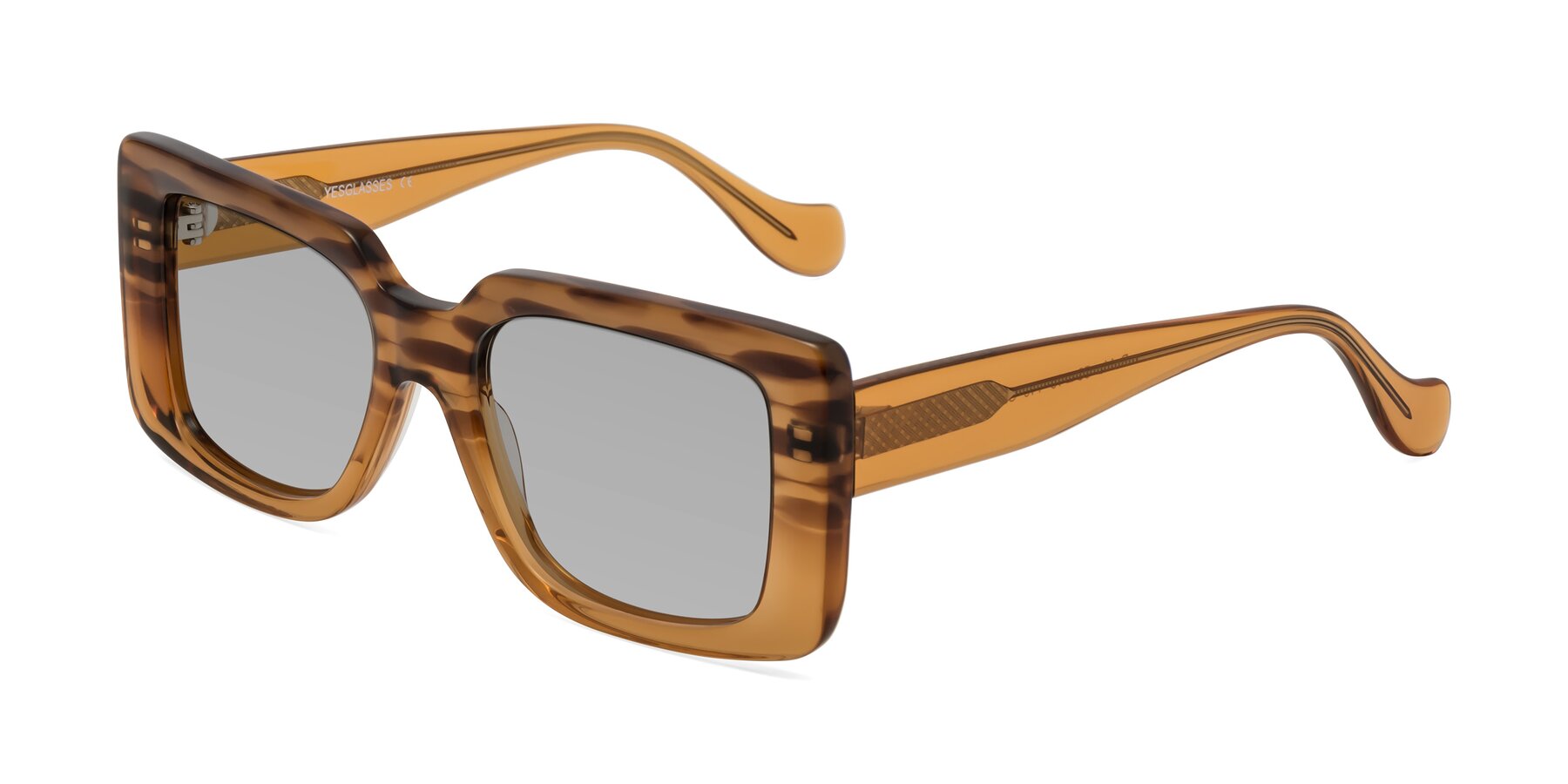 Angle of Bahia in Amber Striped with Light Gray Tinted Lenses