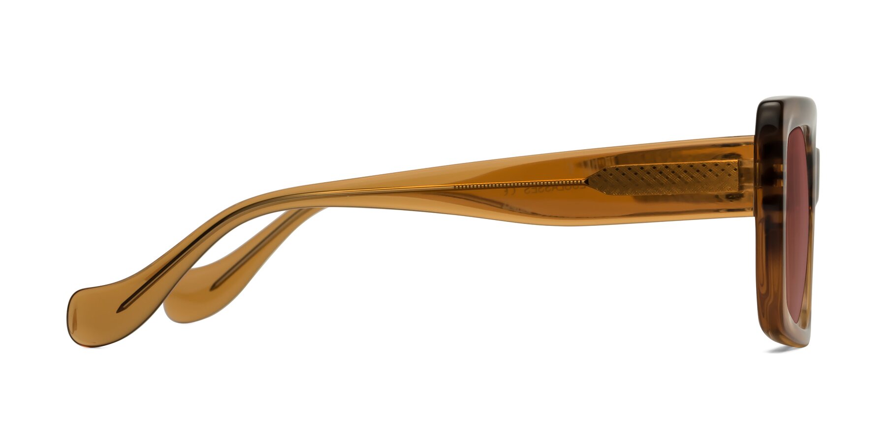 Side of Bahia in Amber Striped with Garnet Tinted Lenses