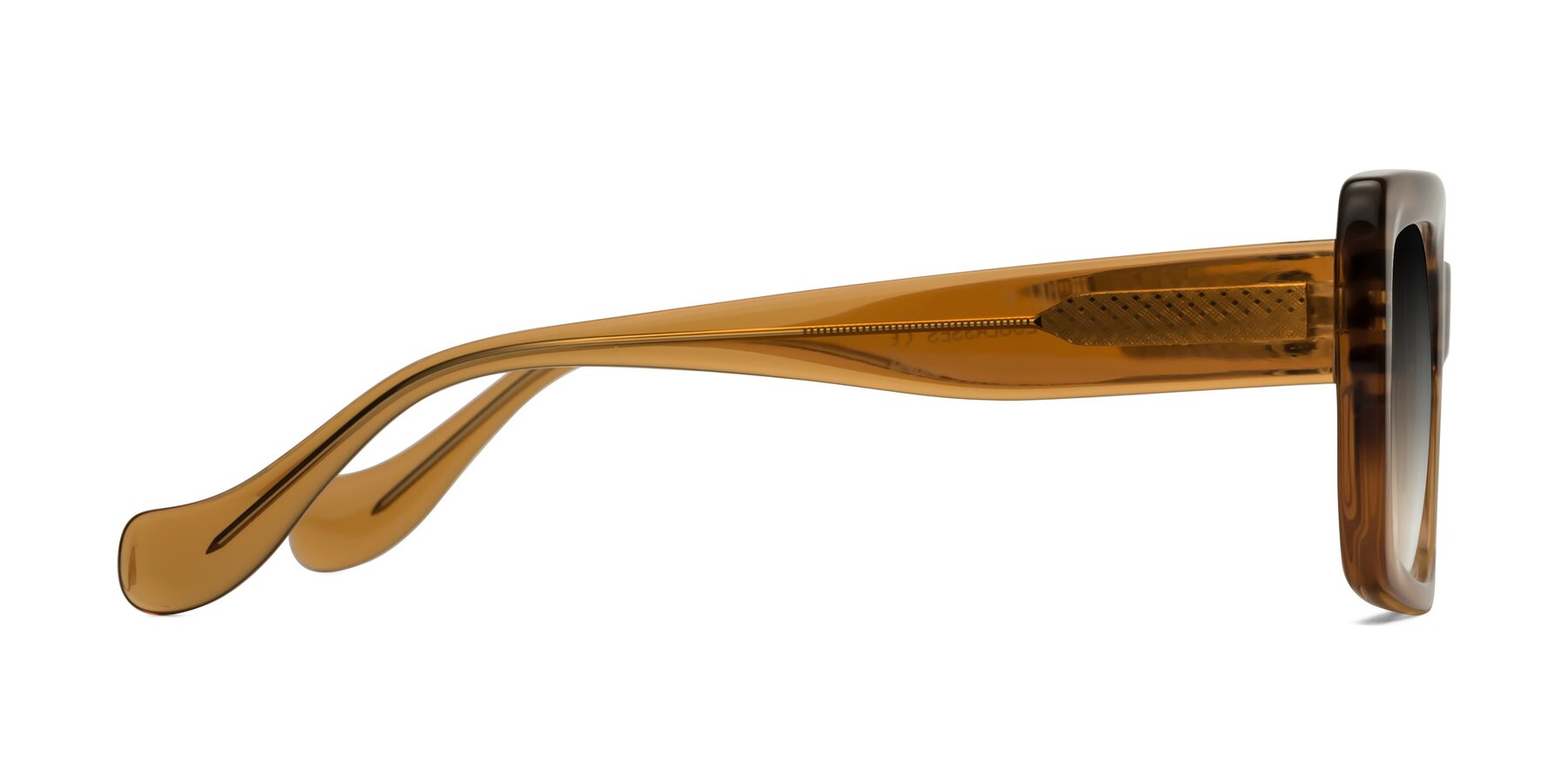 Side of Bahia in Amber Striped with Gray Gradient Lenses