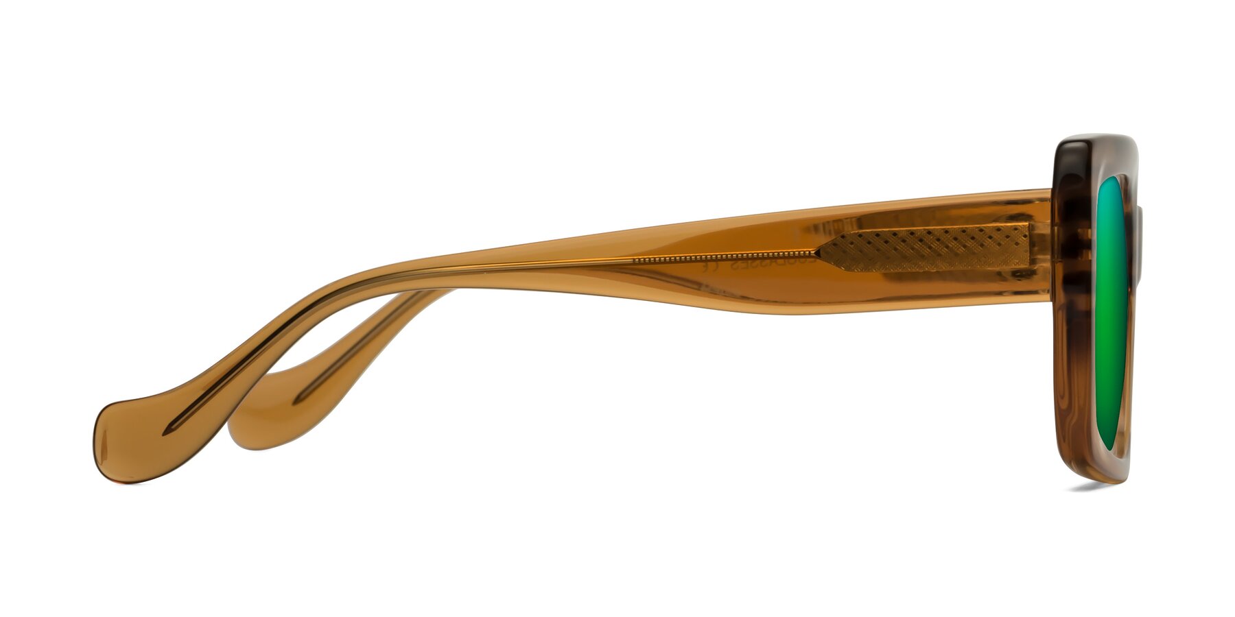 Side of Bahia in Amber Striped with Green Mirrored Lenses