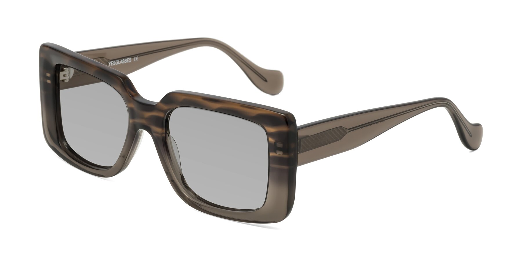 Angle of Bahia in Gray Striped with Light Gray Tinted Lenses