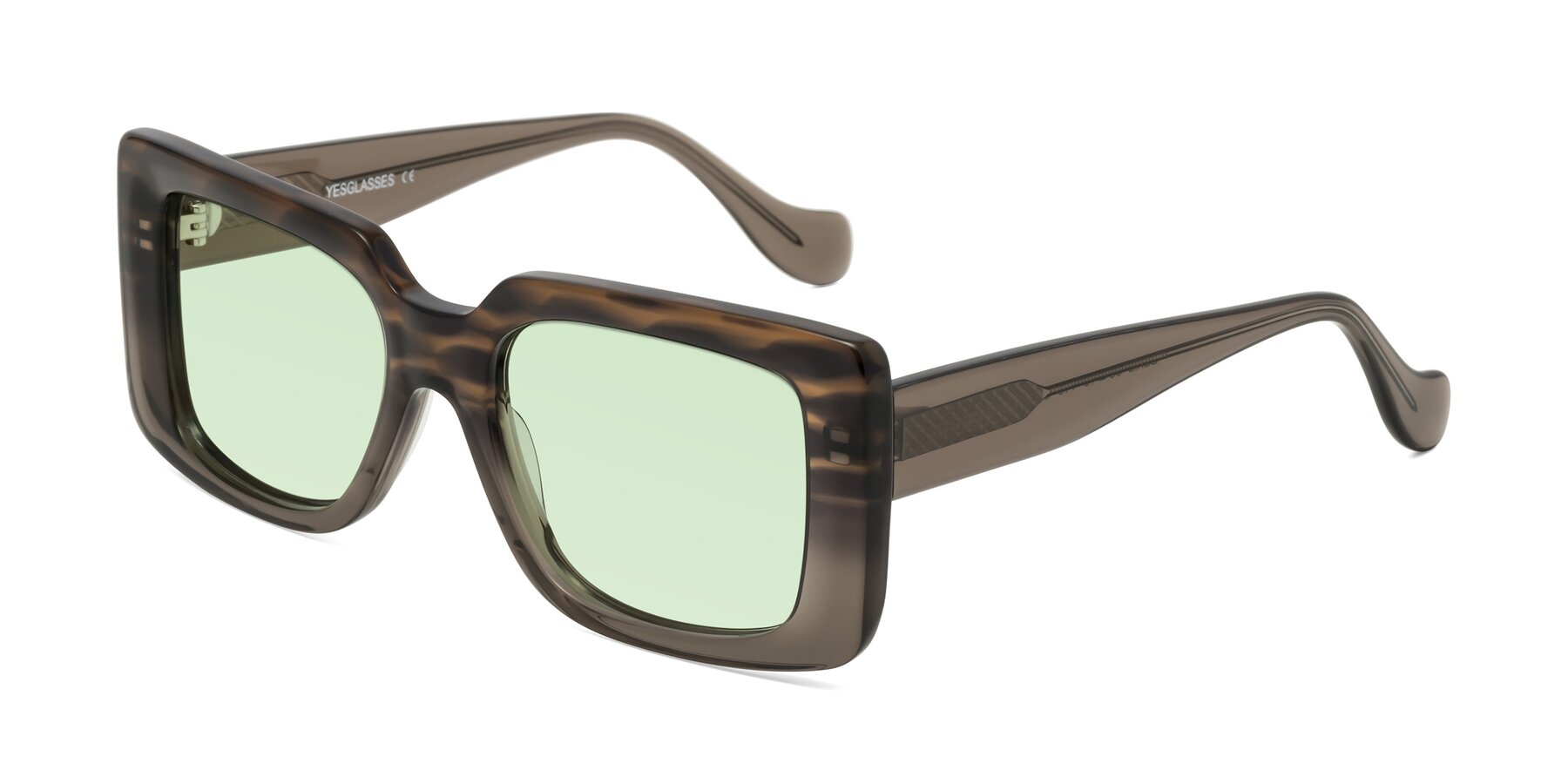 Angle of Bahia in Gray Striped with Light Green Tinted Lenses