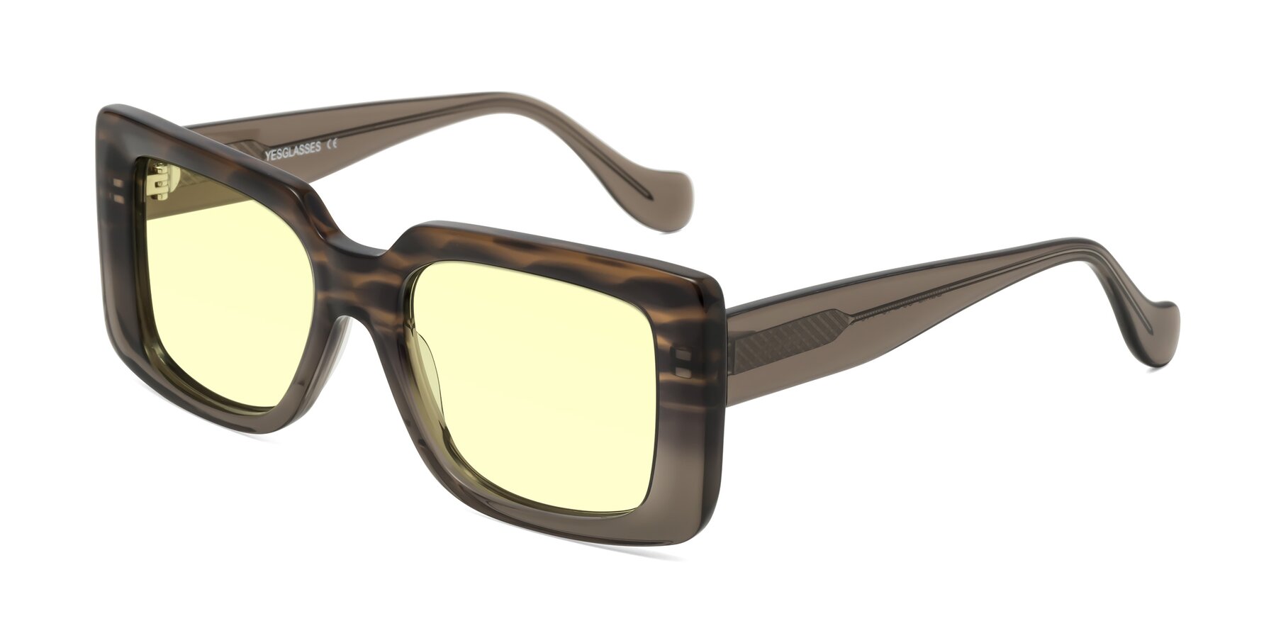 Angle of Bahia in Gray Striped with Light Yellow Tinted Lenses