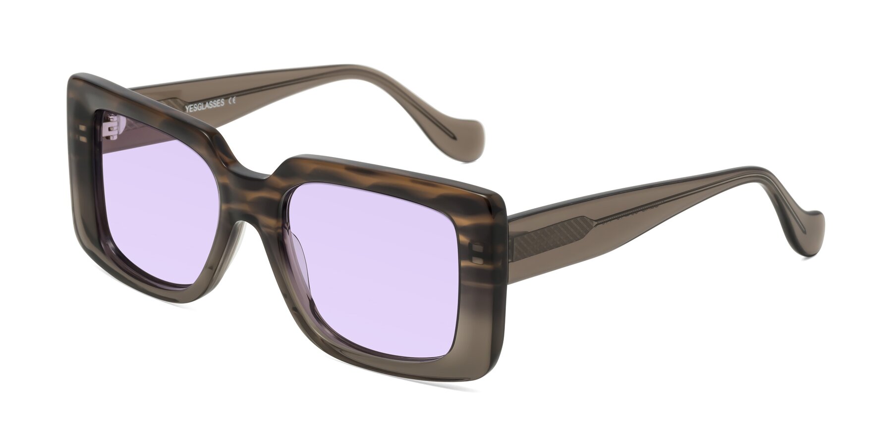 Angle of Bahia in Gray Striped with Light Purple Tinted Lenses