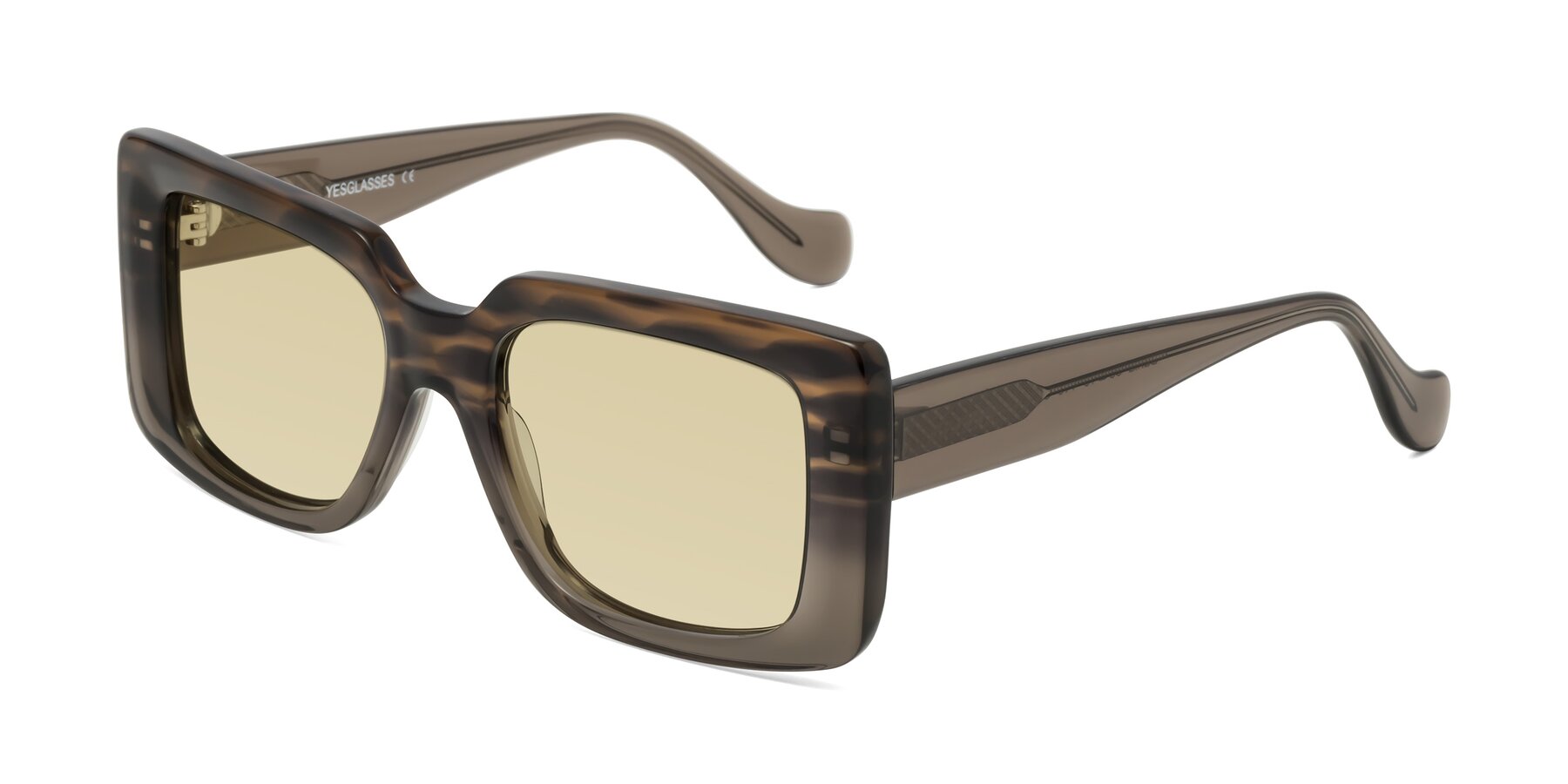 Angle of Bahia in Gray Striped with Light Champagne Tinted Lenses