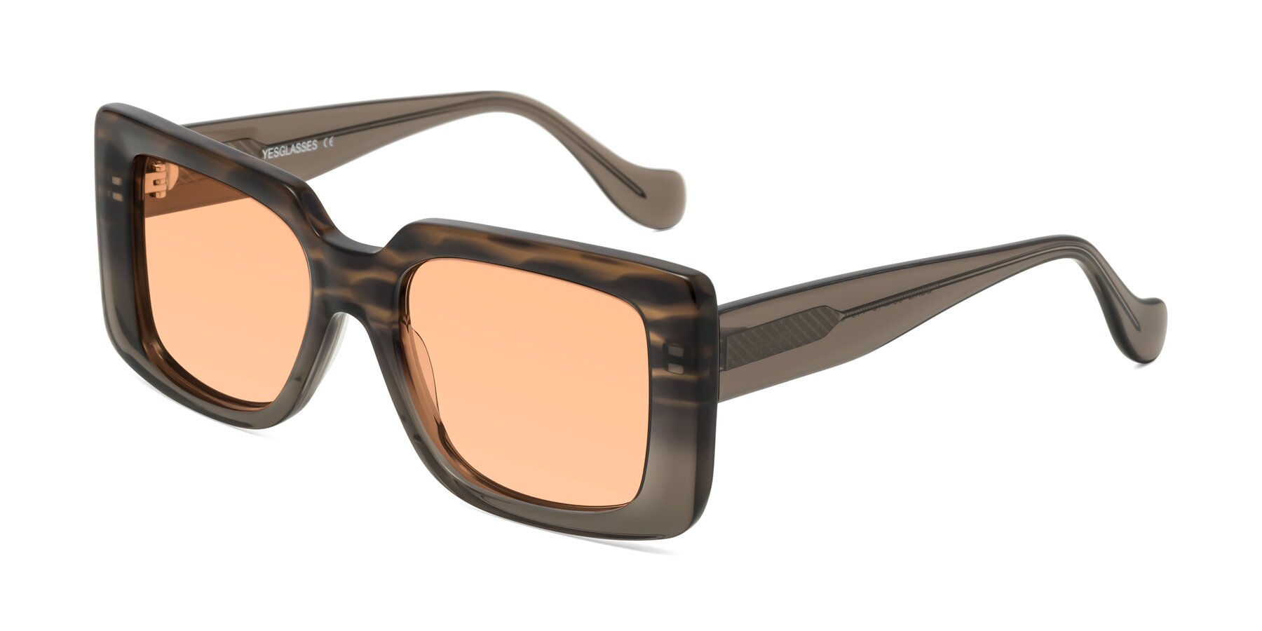 Angle of Bahia in Gray Striped with Light Orange Tinted Lenses