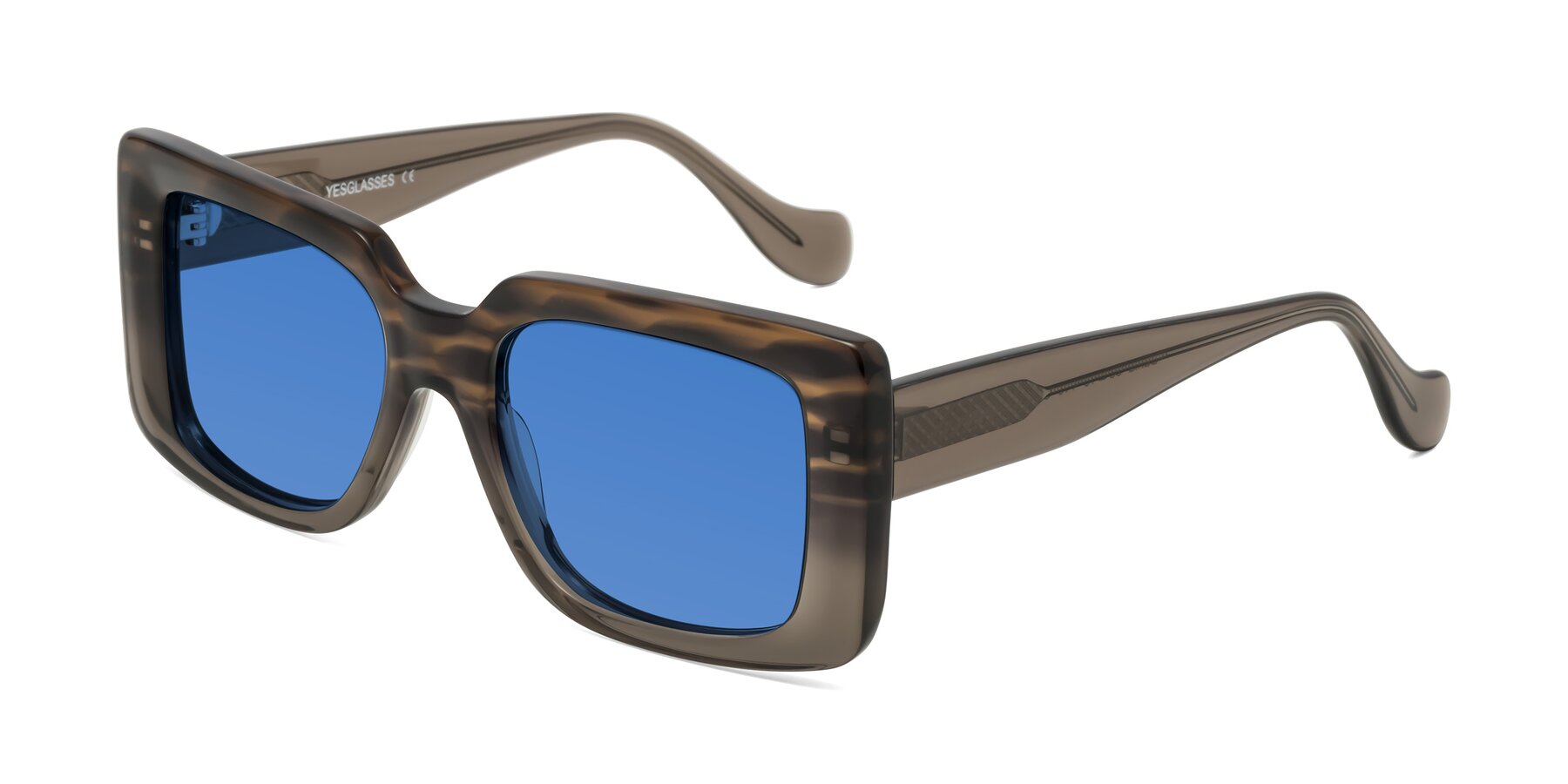 Angle of Bahia in Gray Striped with Blue Tinted Lenses
