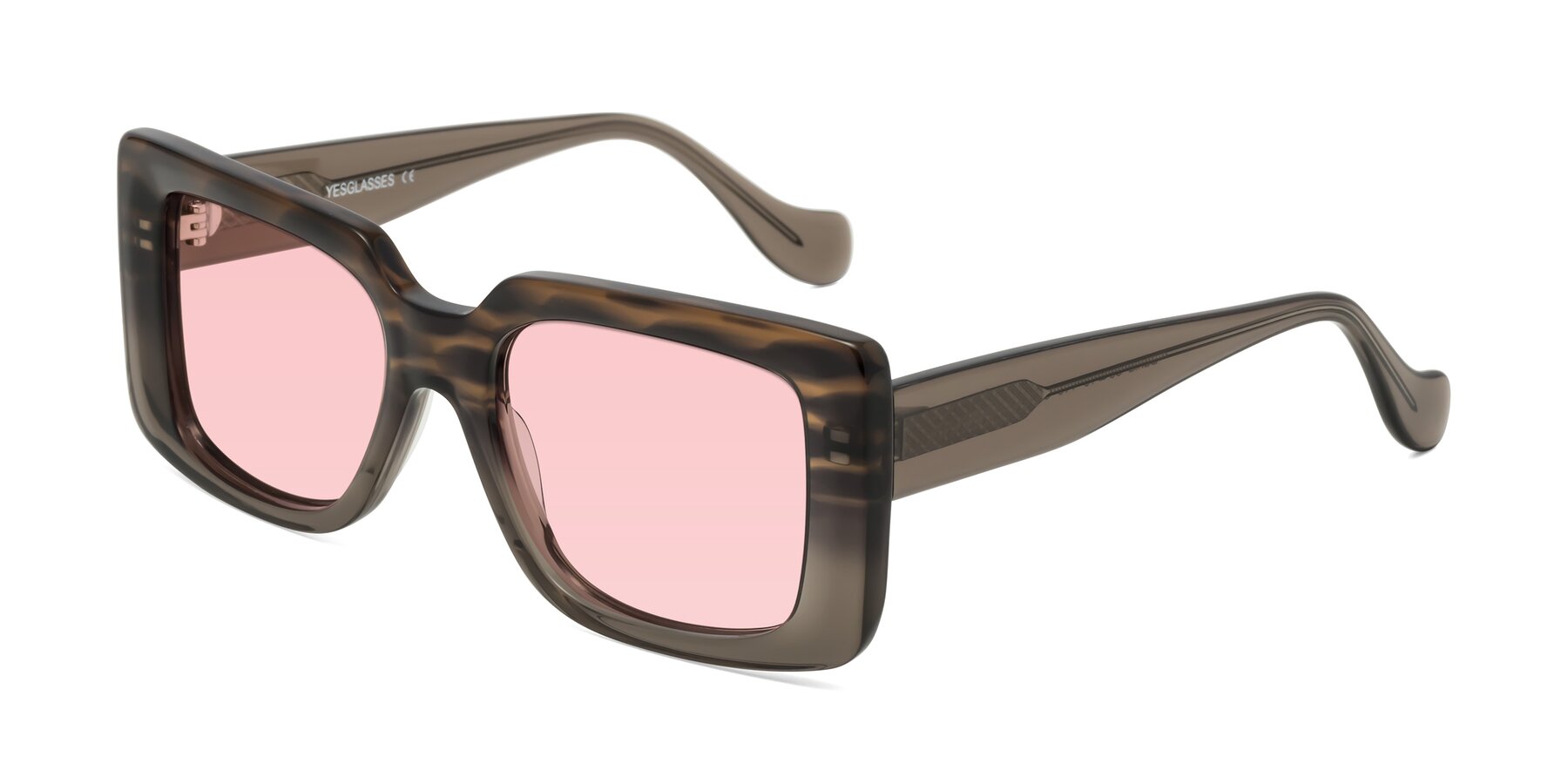 Angle of Bahia in Gray Striped with Light Garnet Tinted Lenses