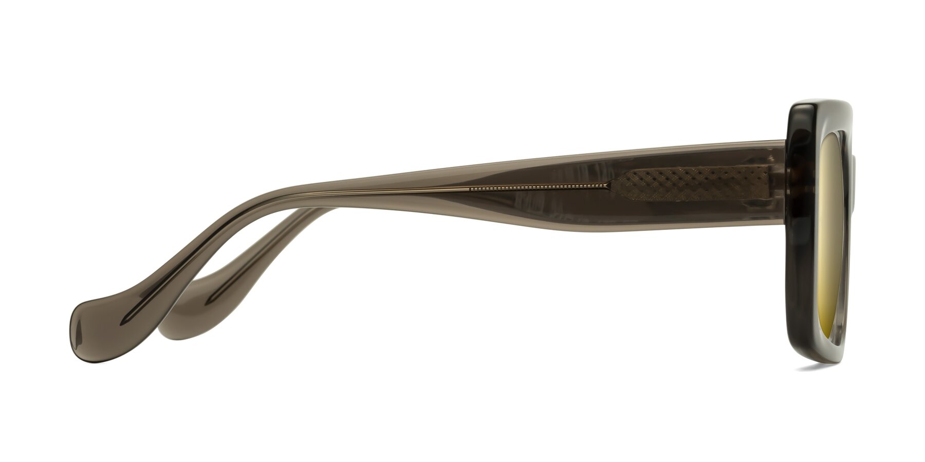 Side of Bahia in Gray Striped with Gold Mirrored Lenses