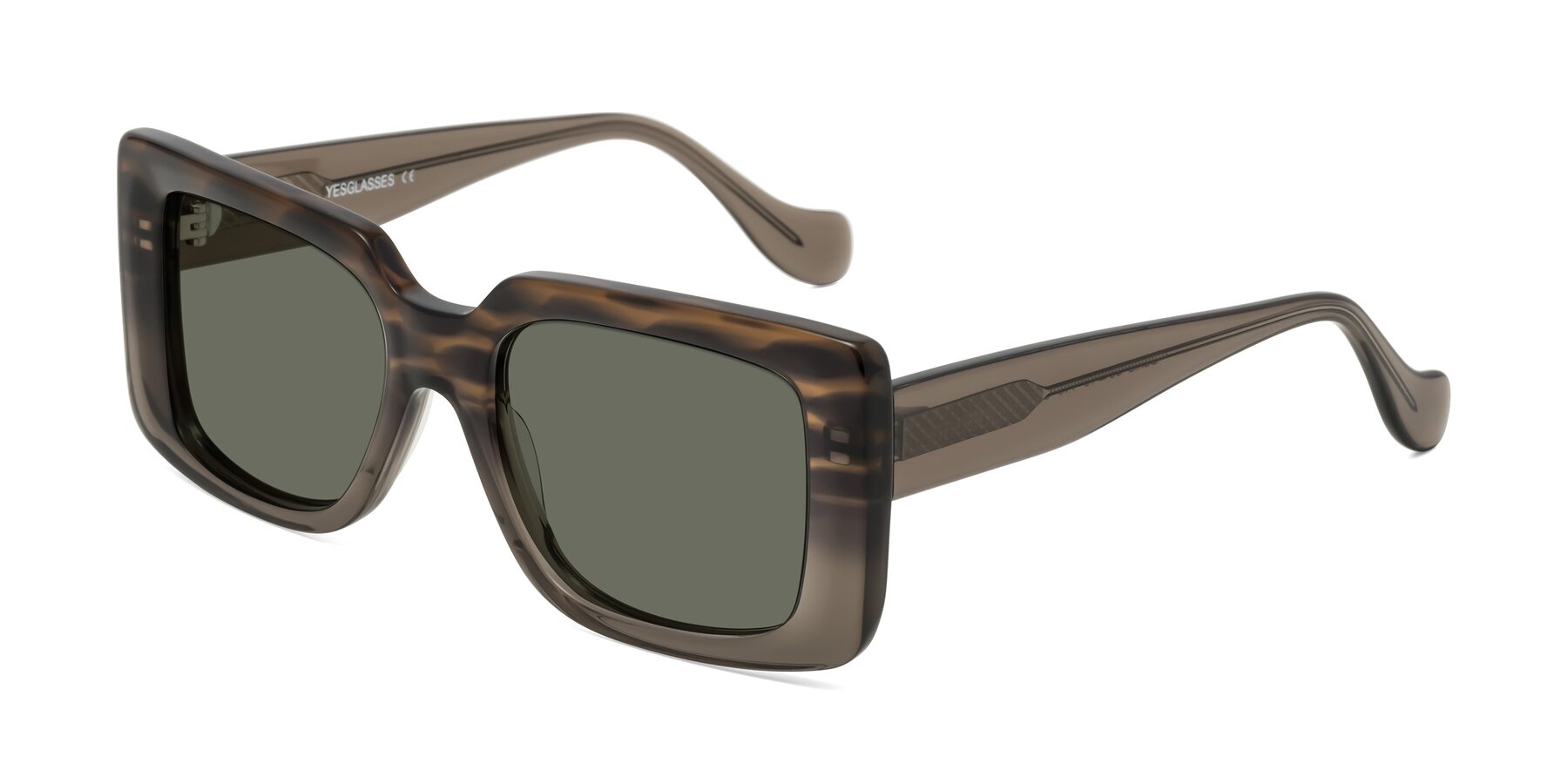 Angle of Bahia in Gray Striped with Gray Polarized Lenses